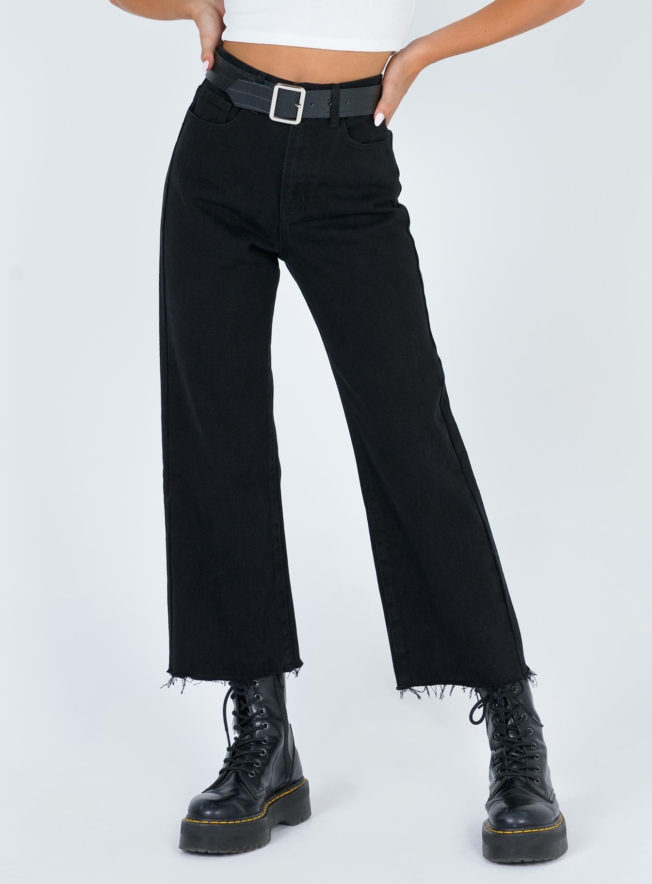 Ruby Cropped Jean Black Denim-Oh Mollys