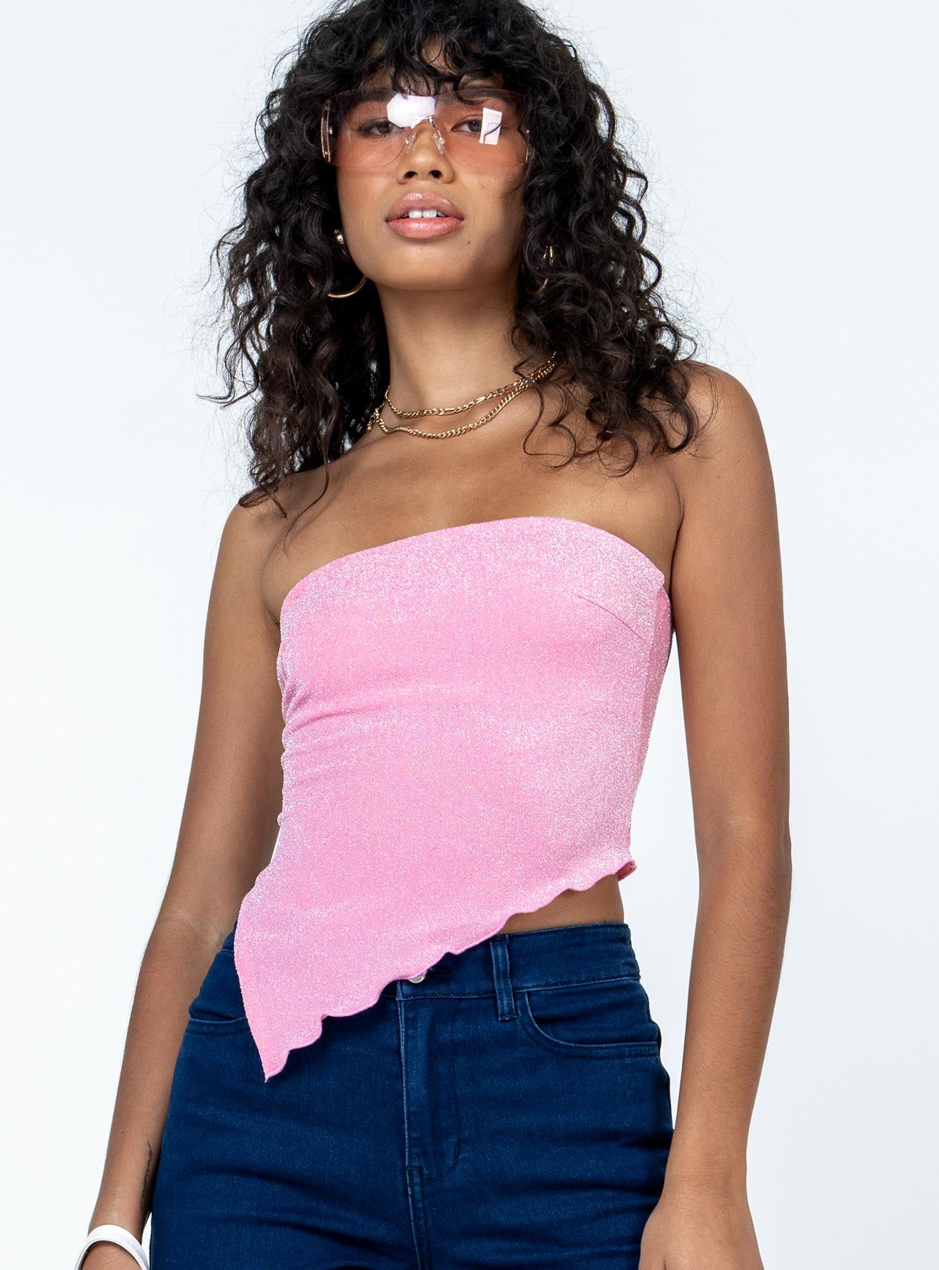 Carrow Strapless Top Pink-Oh Mollys