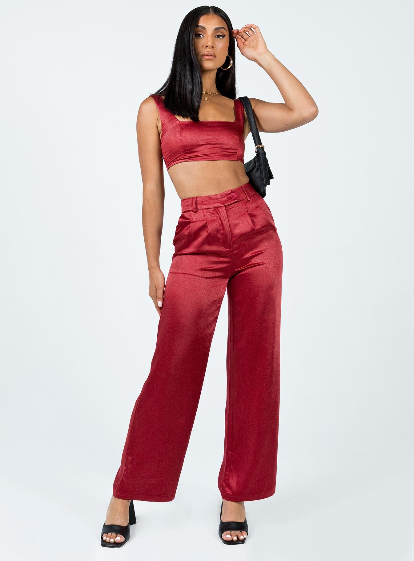 Huxley Satin Set Burgundy-Oh Mollys