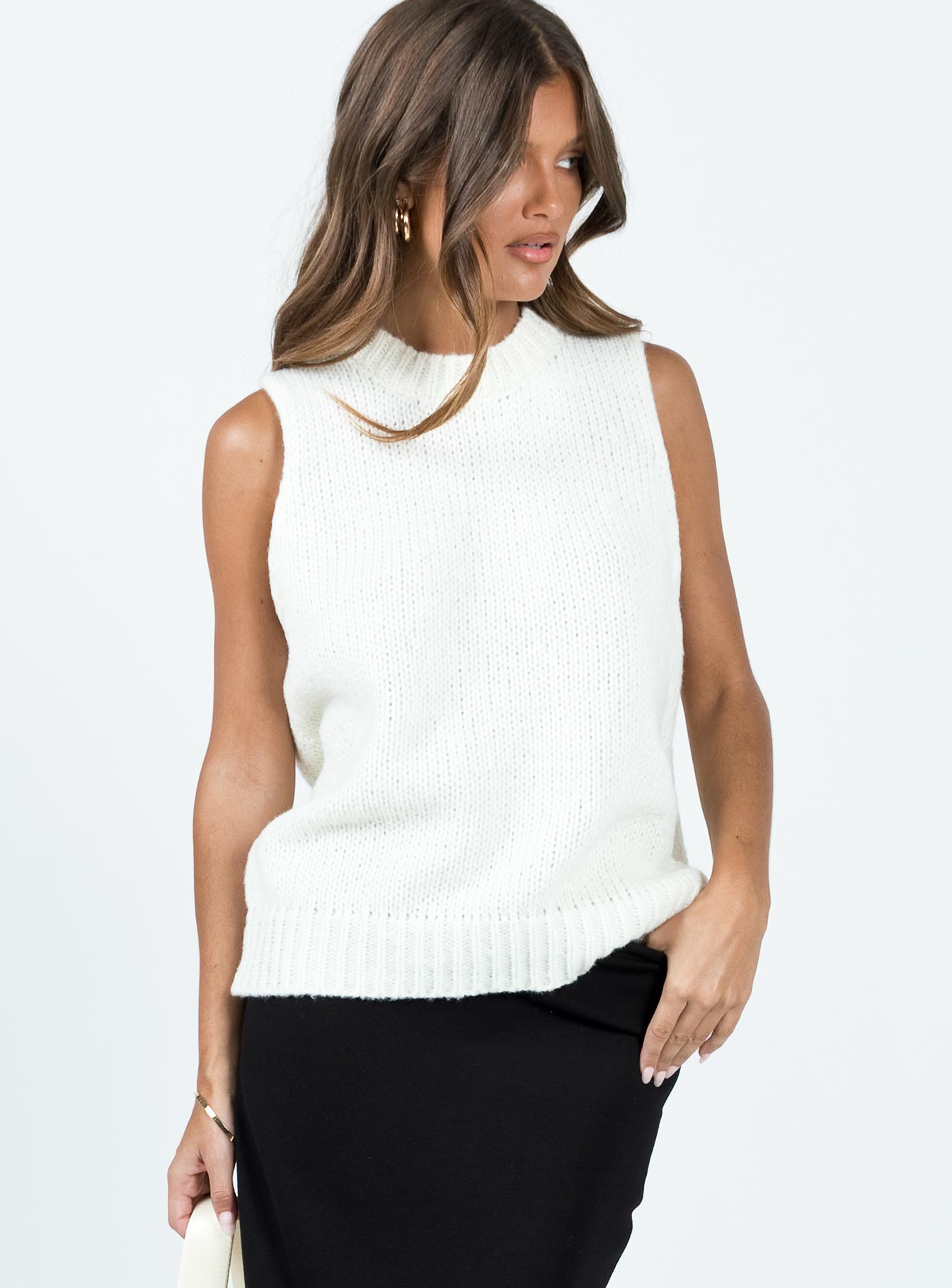 Goodburn Knit Vest Cream-Oh Mollys