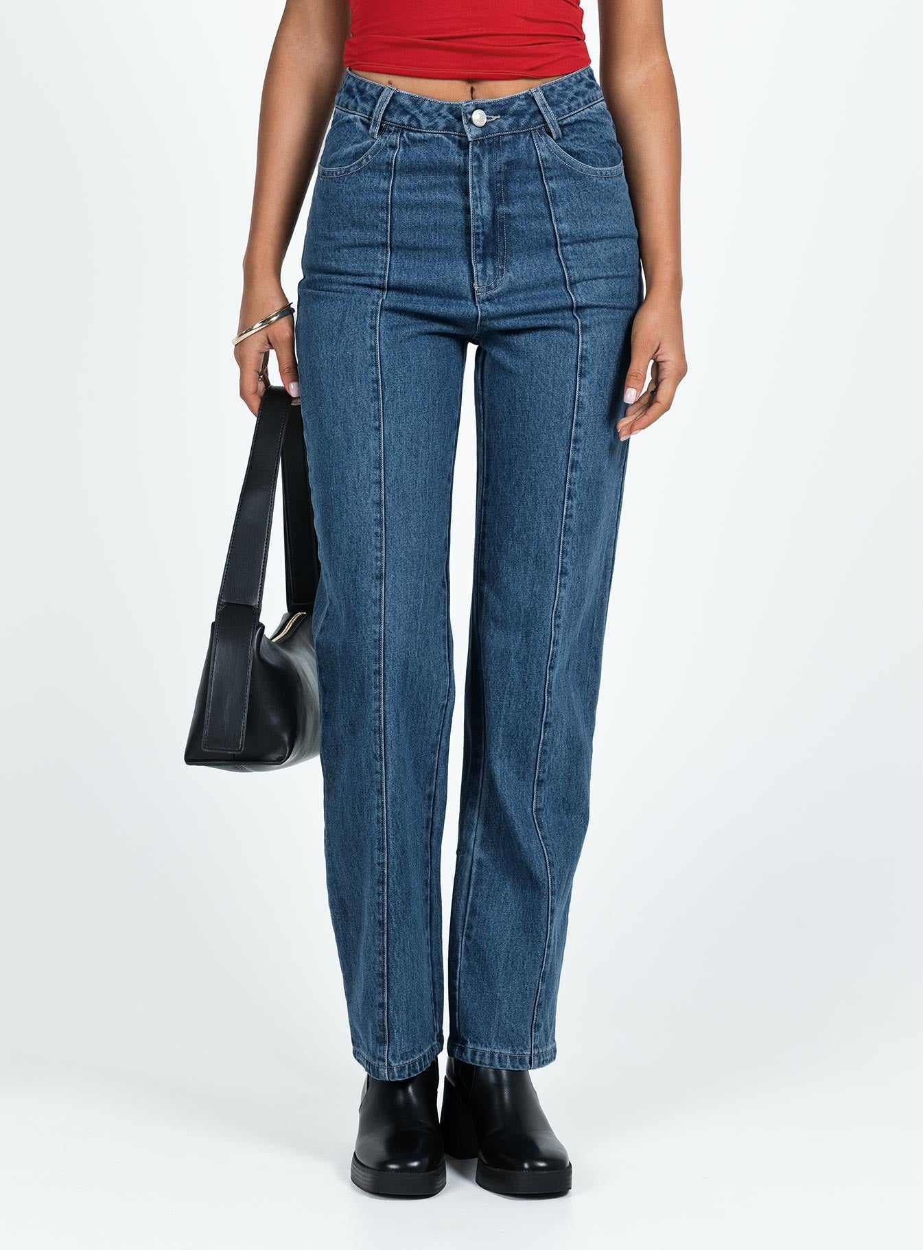 Kirk Straight Leg Jeans Dark Wash Denim-Oh Mollys