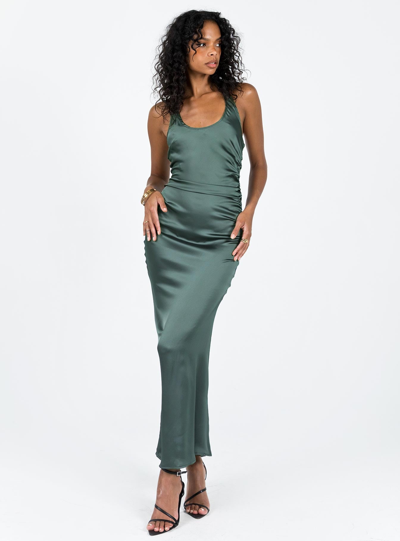 Kodiak Halter Maxi Dress Green-Oh Mollys