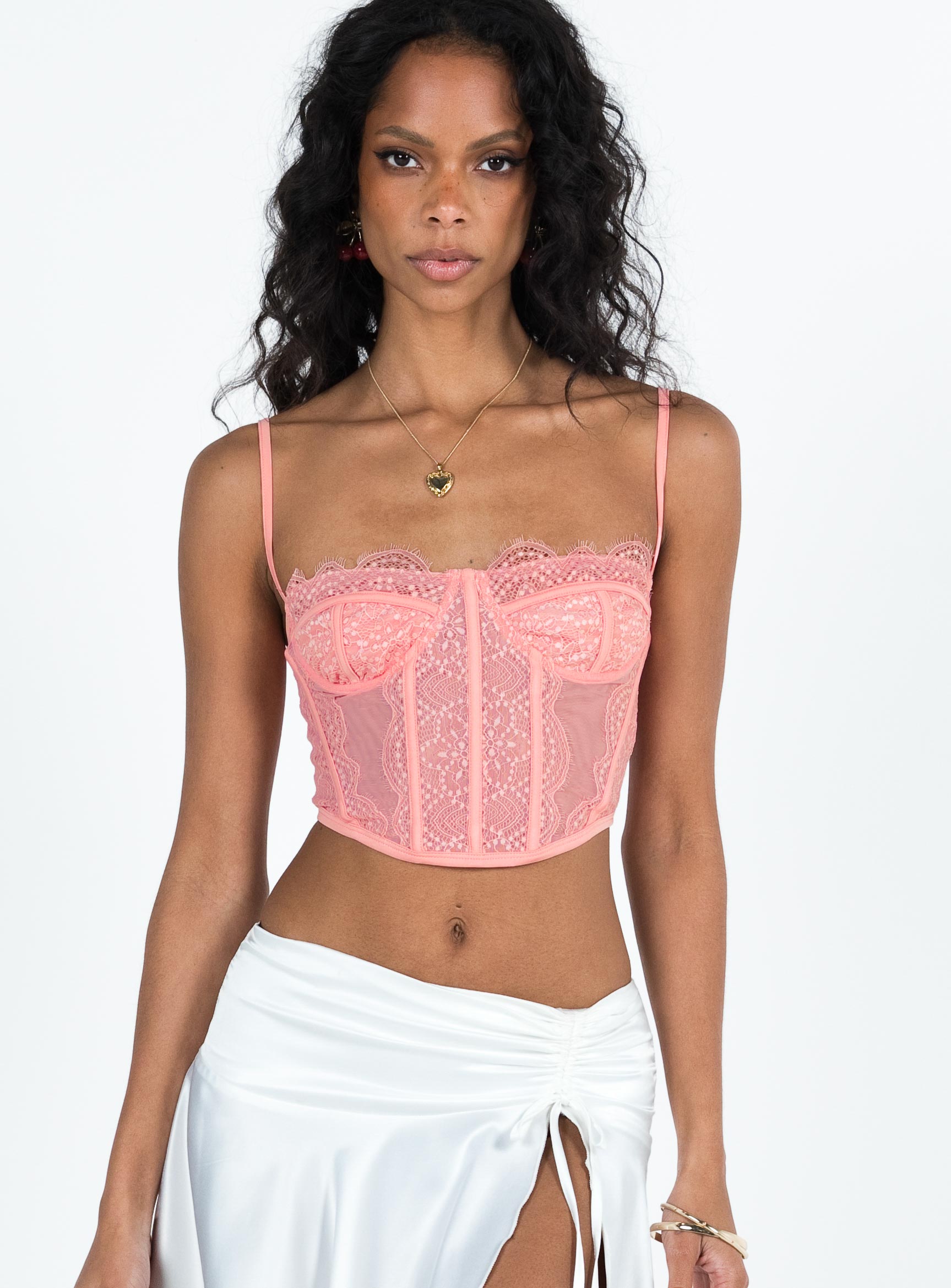 Chaz Corset Top Pink-Oh Mollys