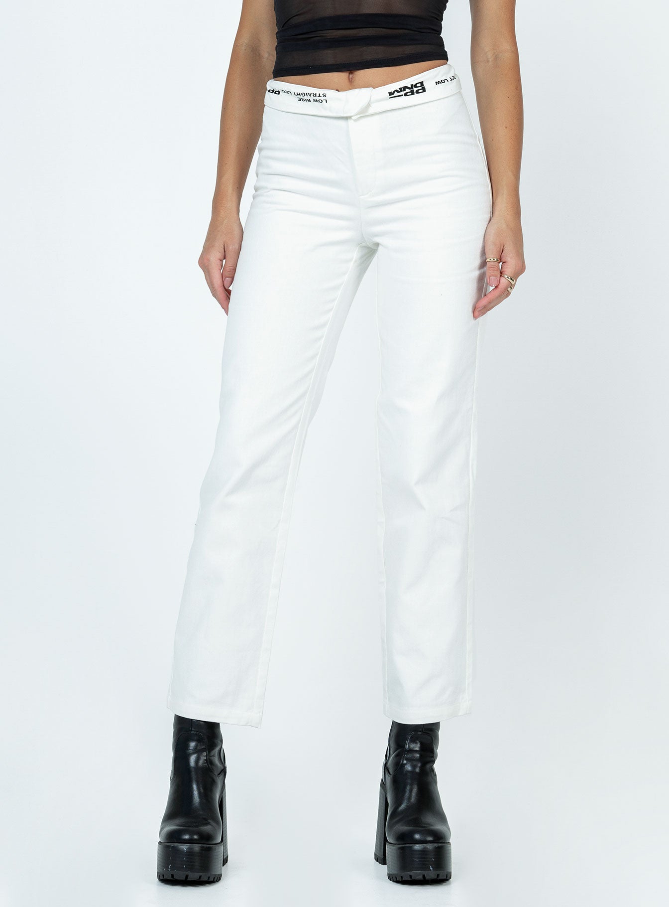 Dava Low Rise Pants White-Oh Mollys