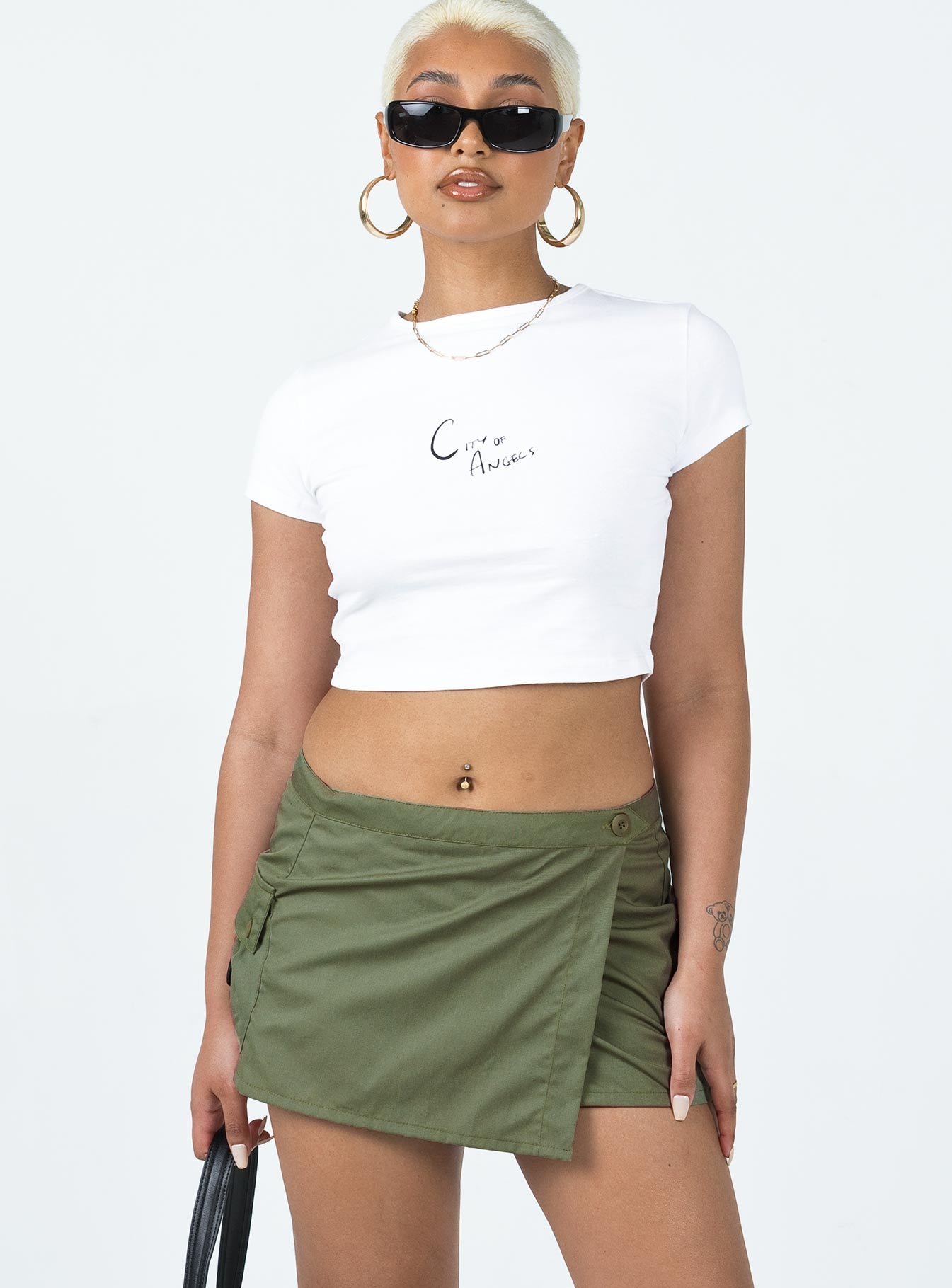 Motel Zephyr Skirt Olive-Oh Mollys