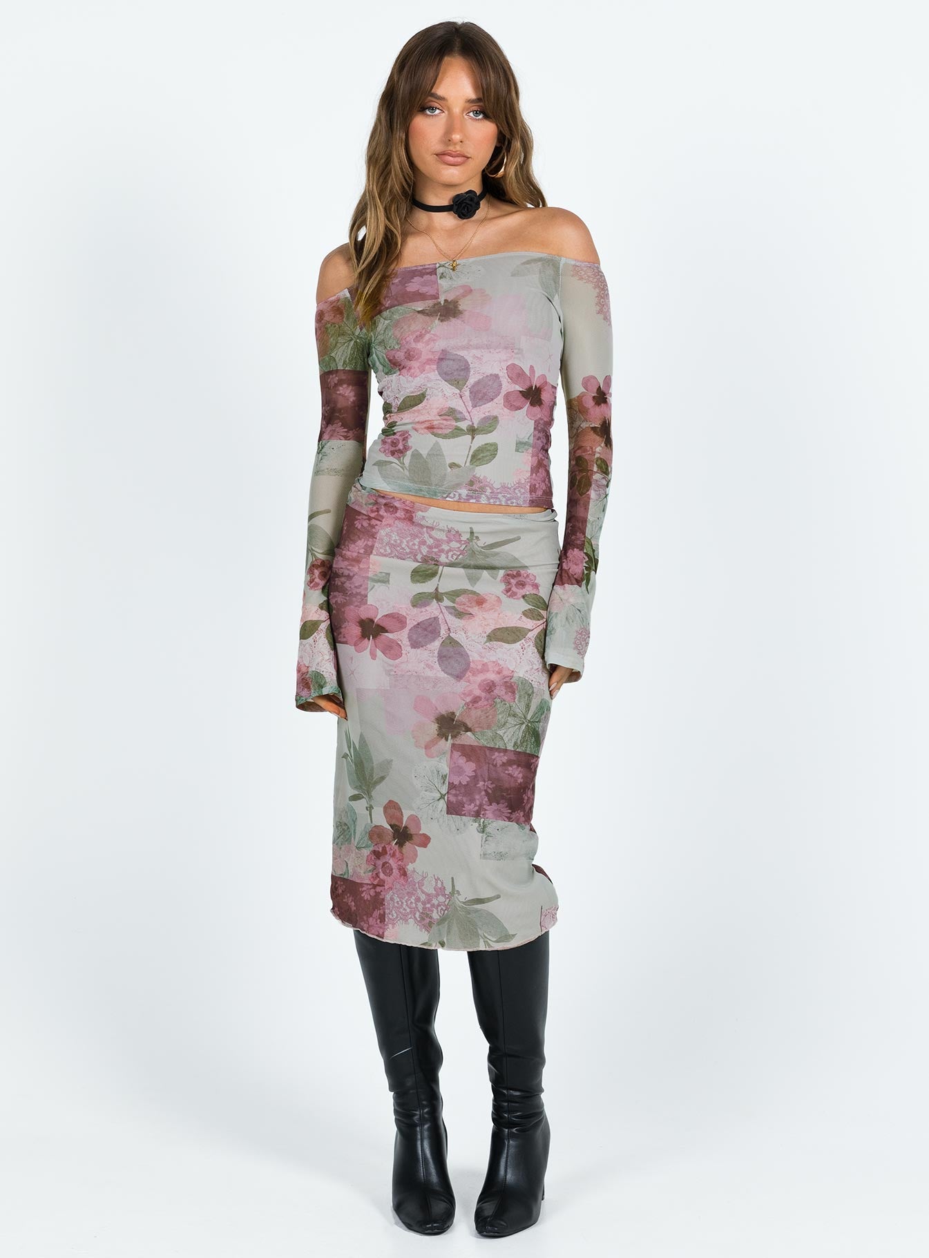 Rujha Midi Skirt Mesh Multi-Oh Mollys