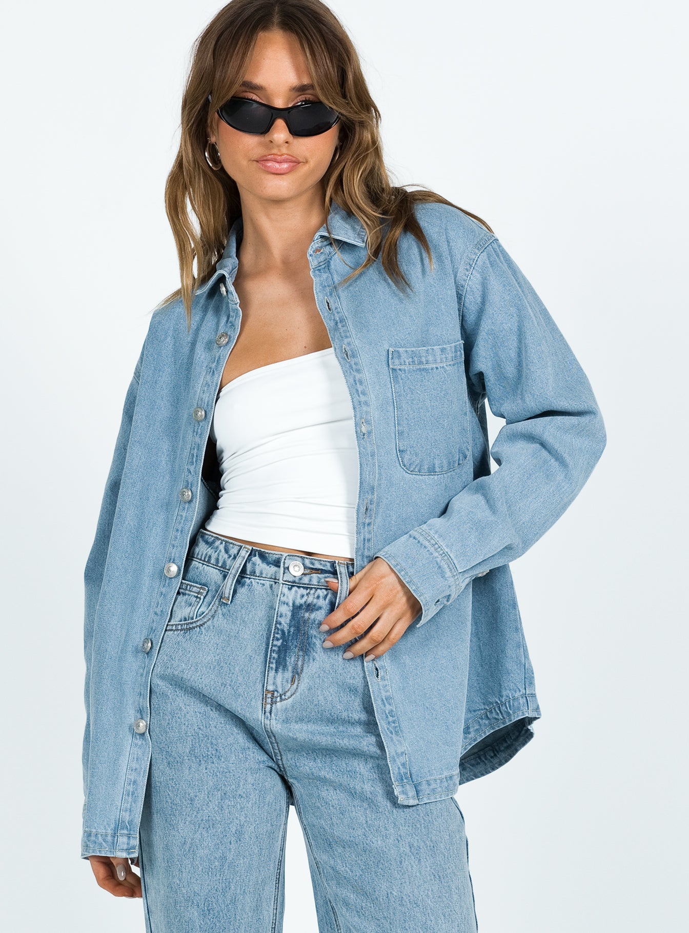 Lou Jacket Light Wash Denim-Oh Mollys