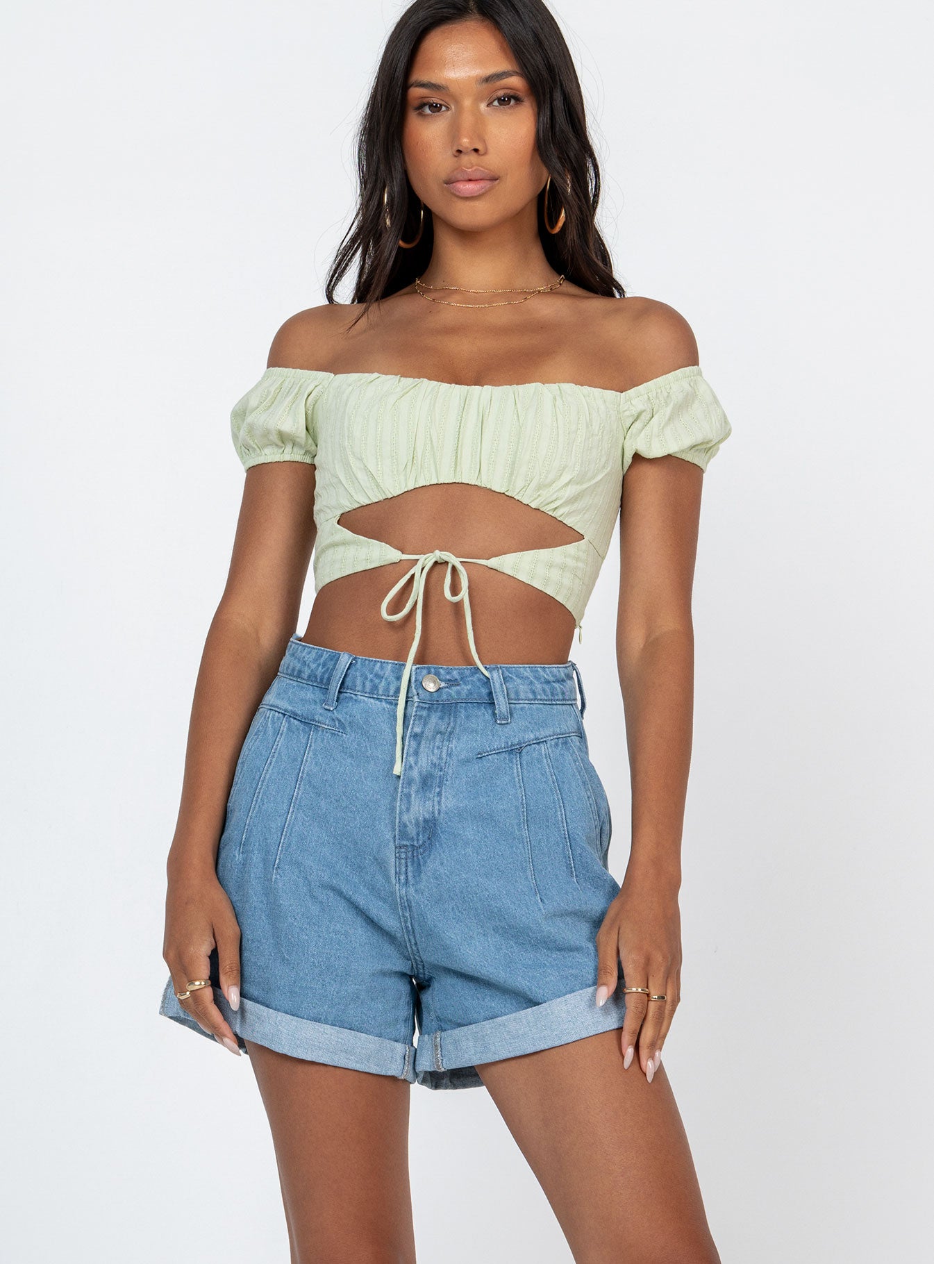 Lennox Denim Shorts Denim-Oh Mollys