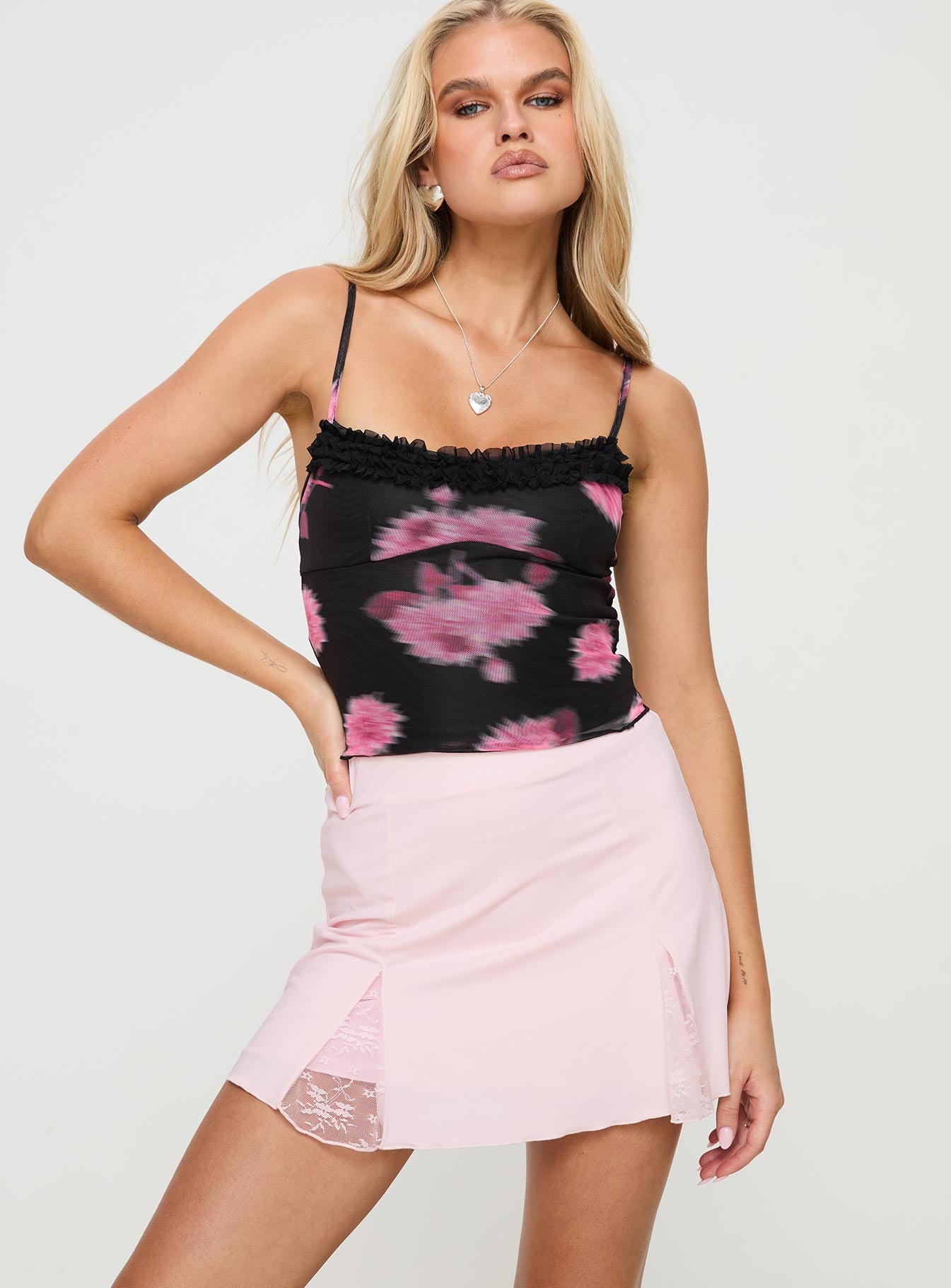 Rosiedo Mini Skirt Baby Pink-Oh Mollys