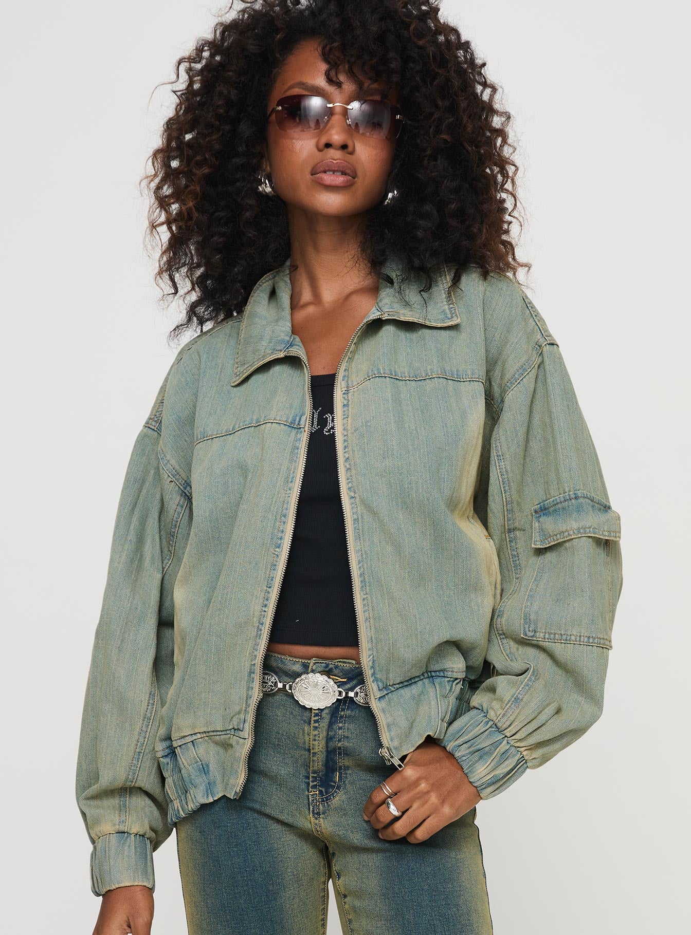 Korbin Denim Bomber Jacket Antique Wash-Oh Mollys