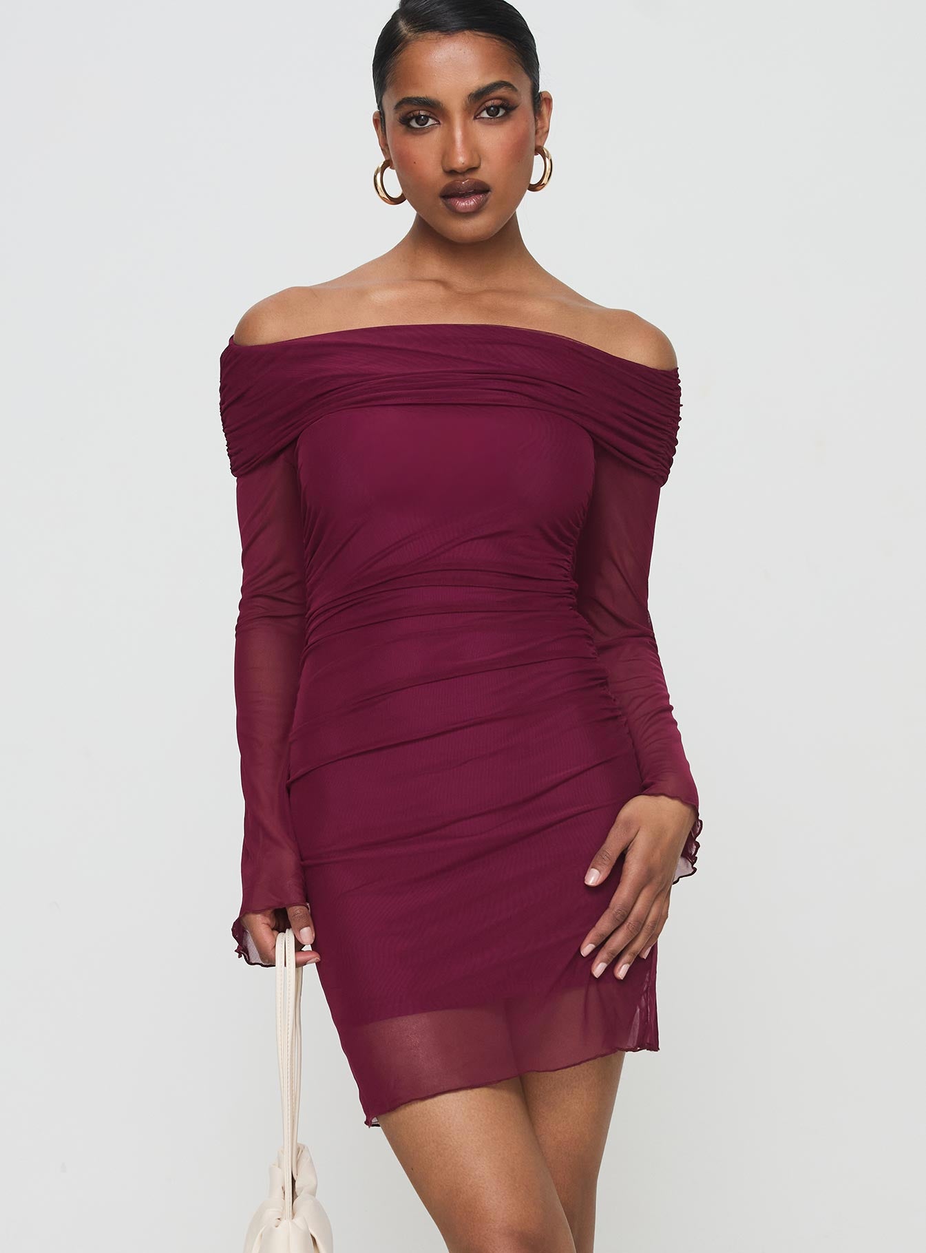Consideration Mini Dress Burgundy-Oh Mollys