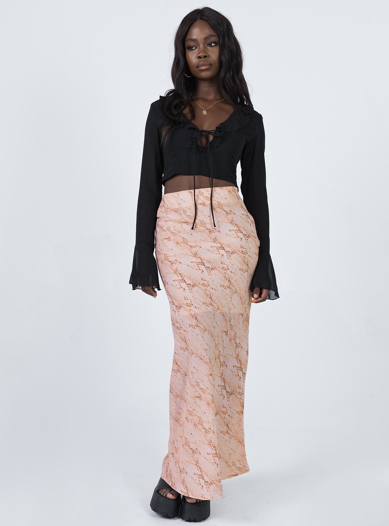 Rayna Maxi Skirt Snake-Oh Mollys