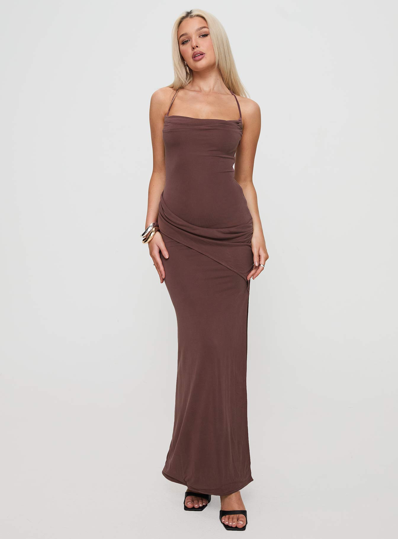 Marchesi Maxi Dress Chocolate-Oh Mollys