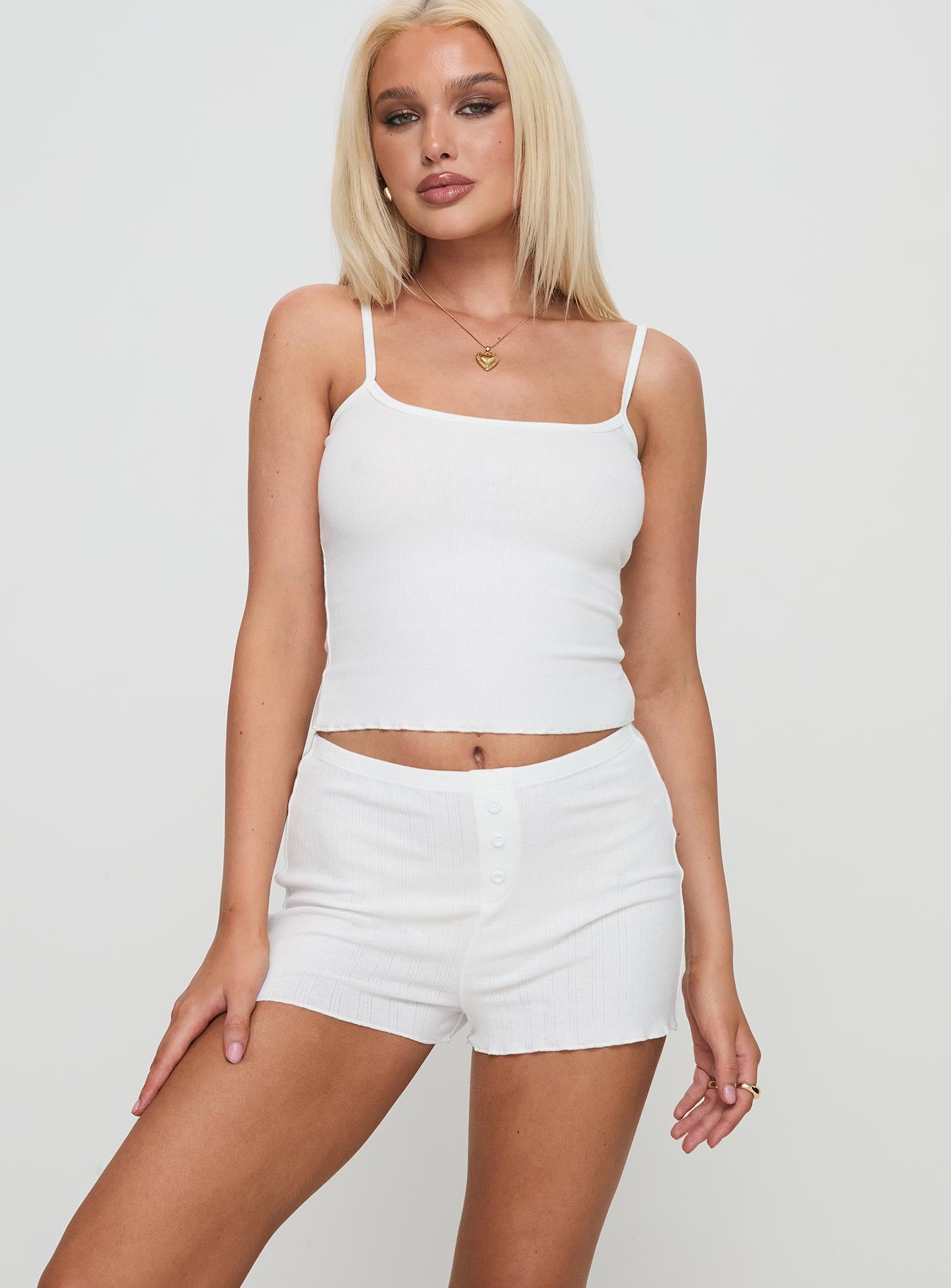 Halia Pointelle Short White-Oh Mollys