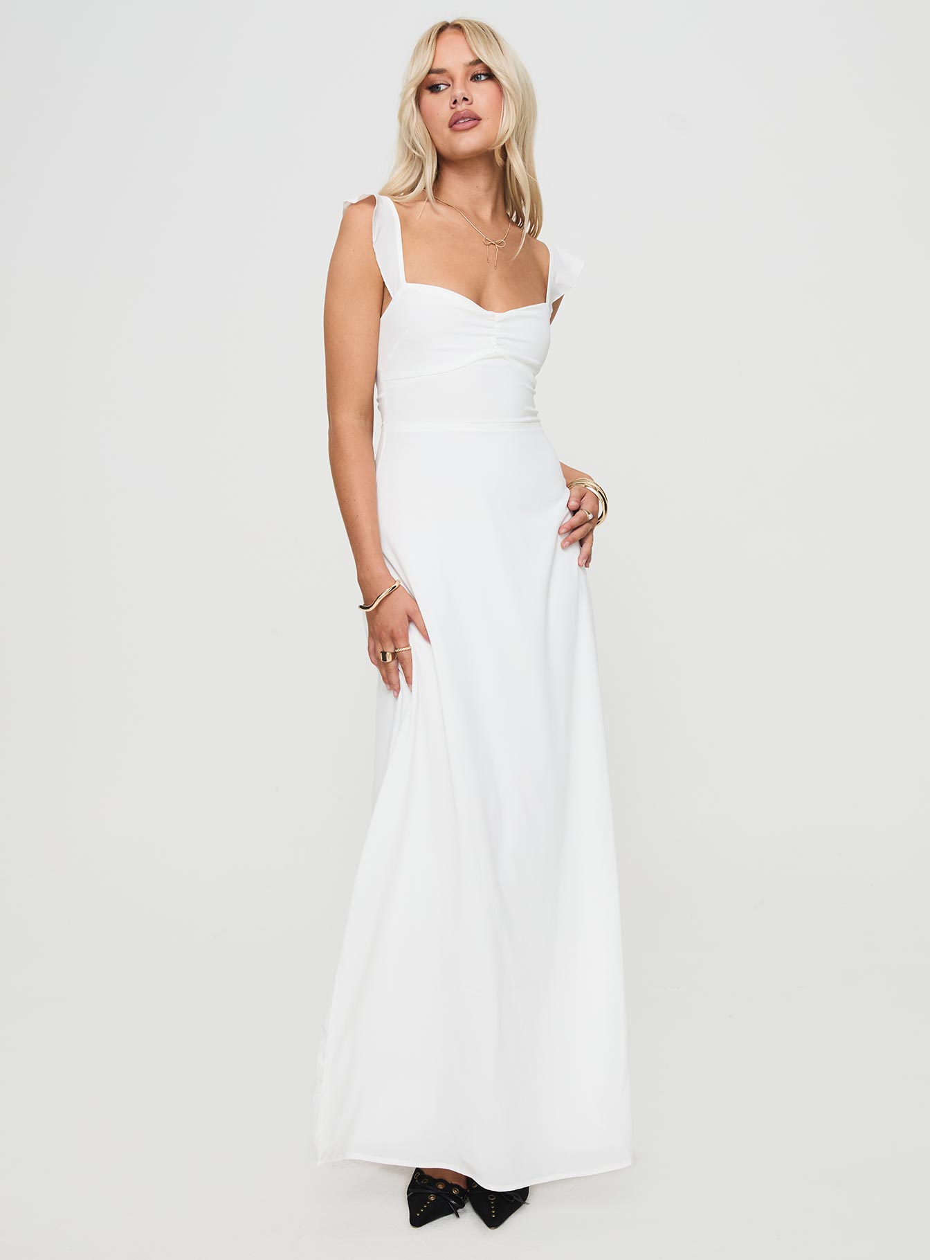 Landon Maxi Dress White-Oh Mollys