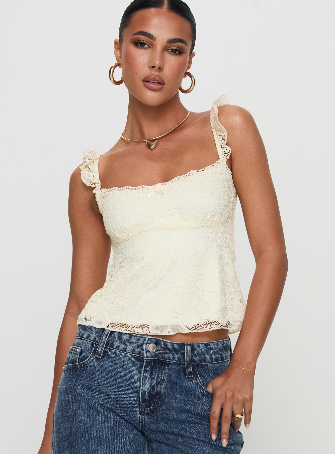 Madaleine Lace Top Cream-Oh Mollys