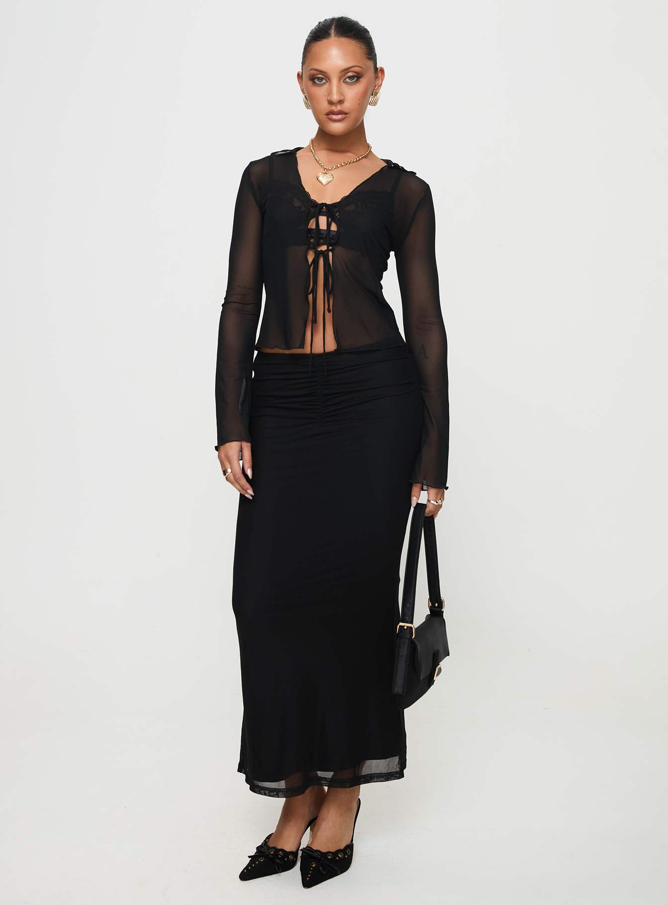 Colombo Maxi Skirt Black-Oh Mollys