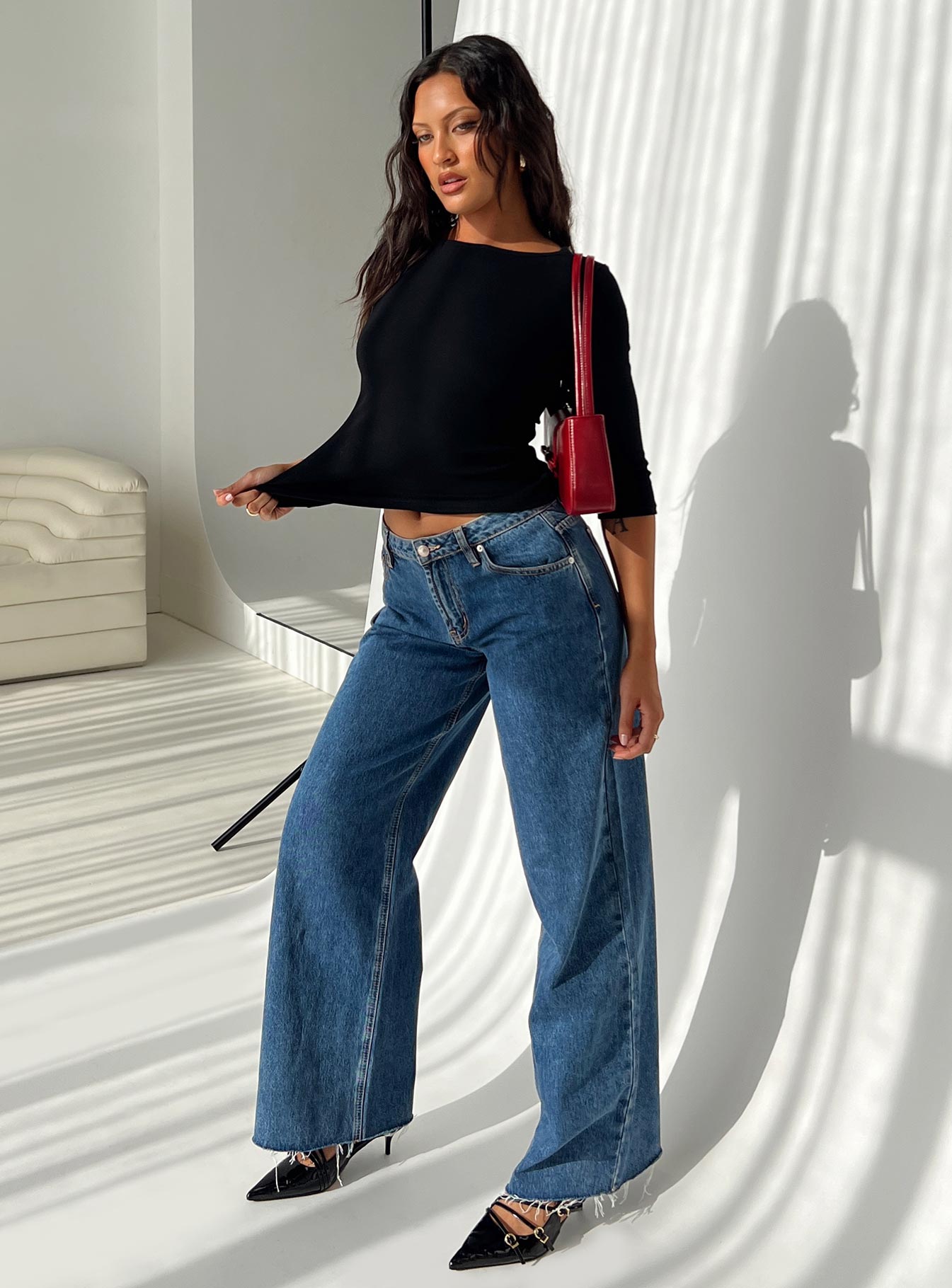 Darla Low Rise Straight Leg Jeans Mid Wash-Oh Mollys