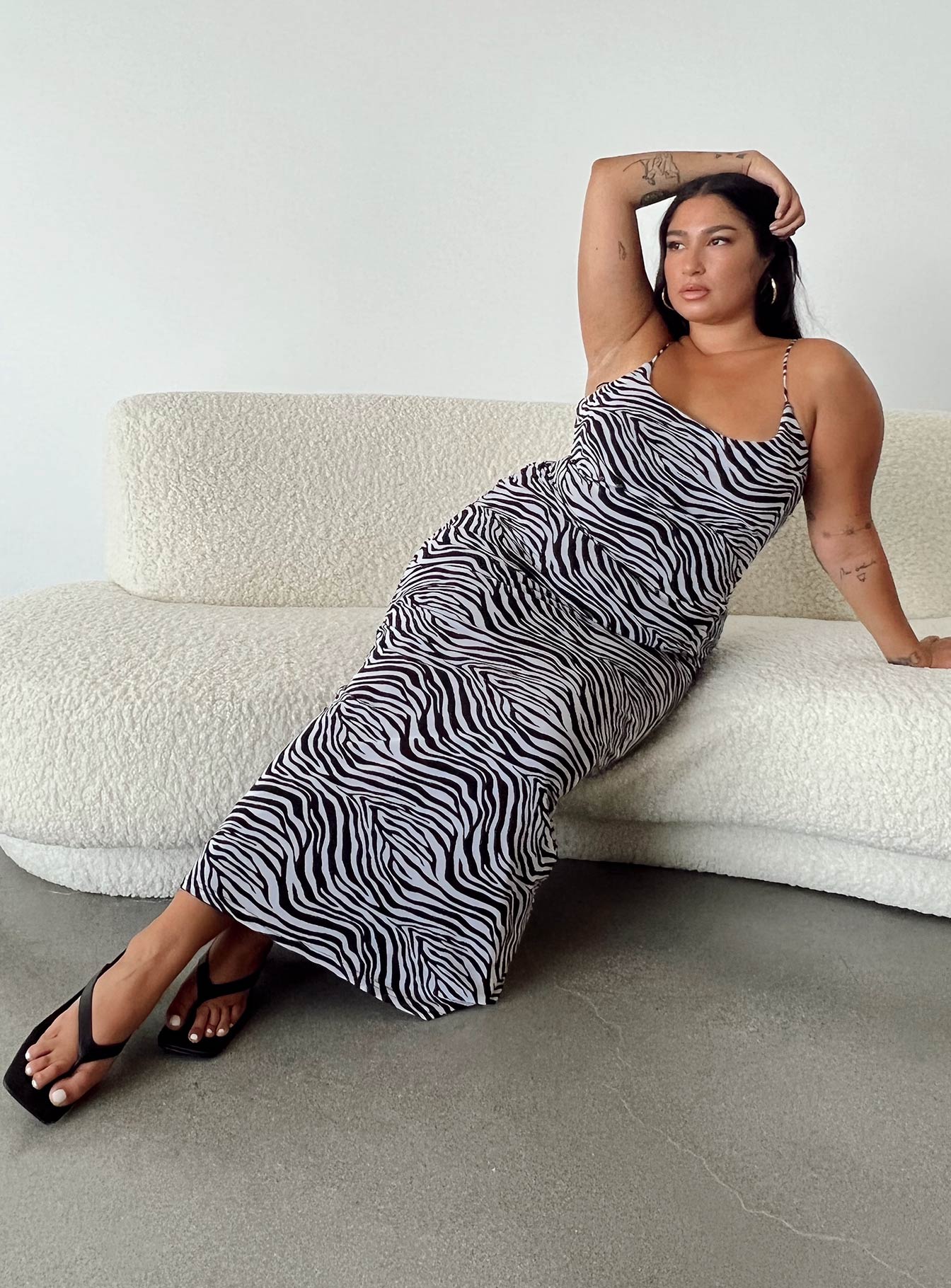Knox Maxi Dress Zebra Curve-Oh Mollys