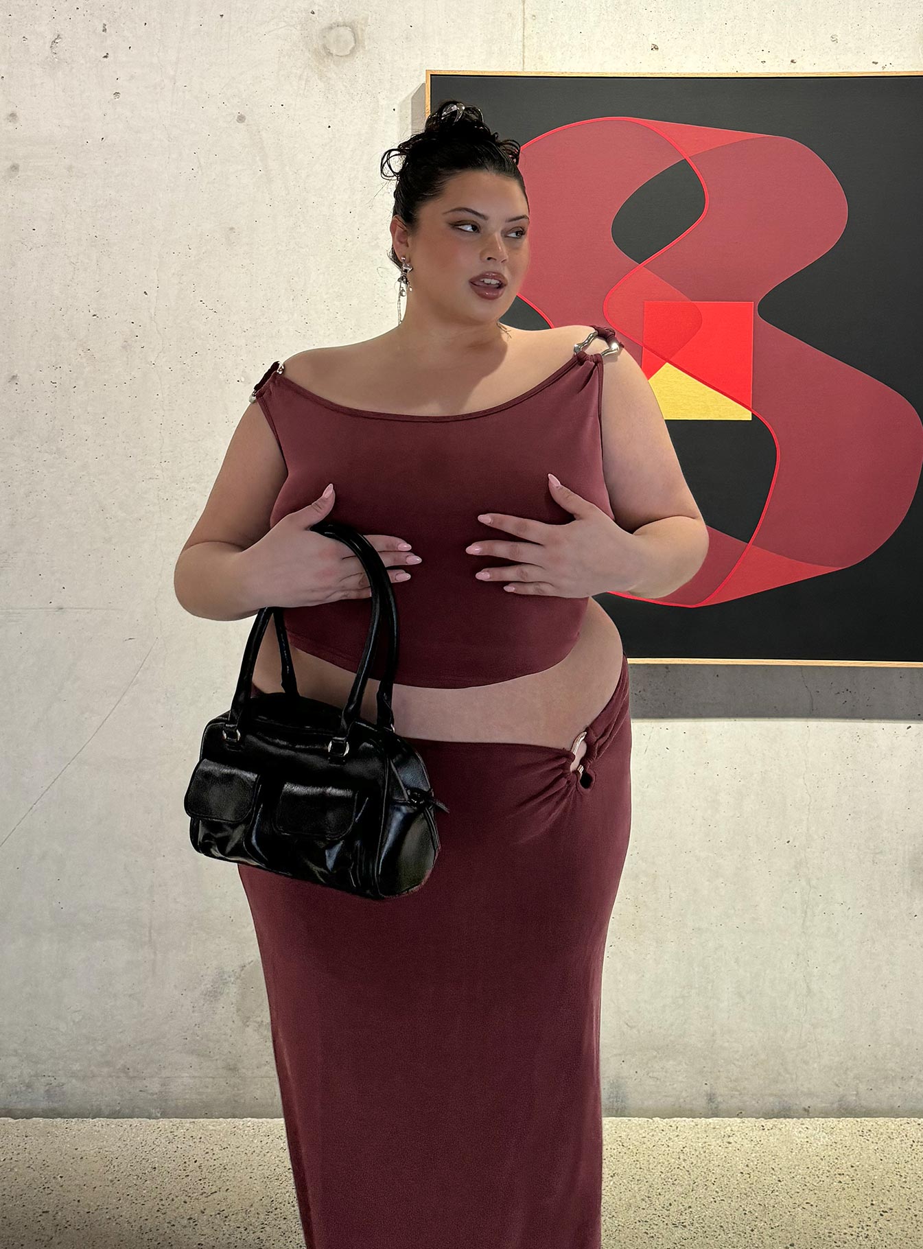 Rios One Shoulder Top Mauve Curve-Oh Mollys