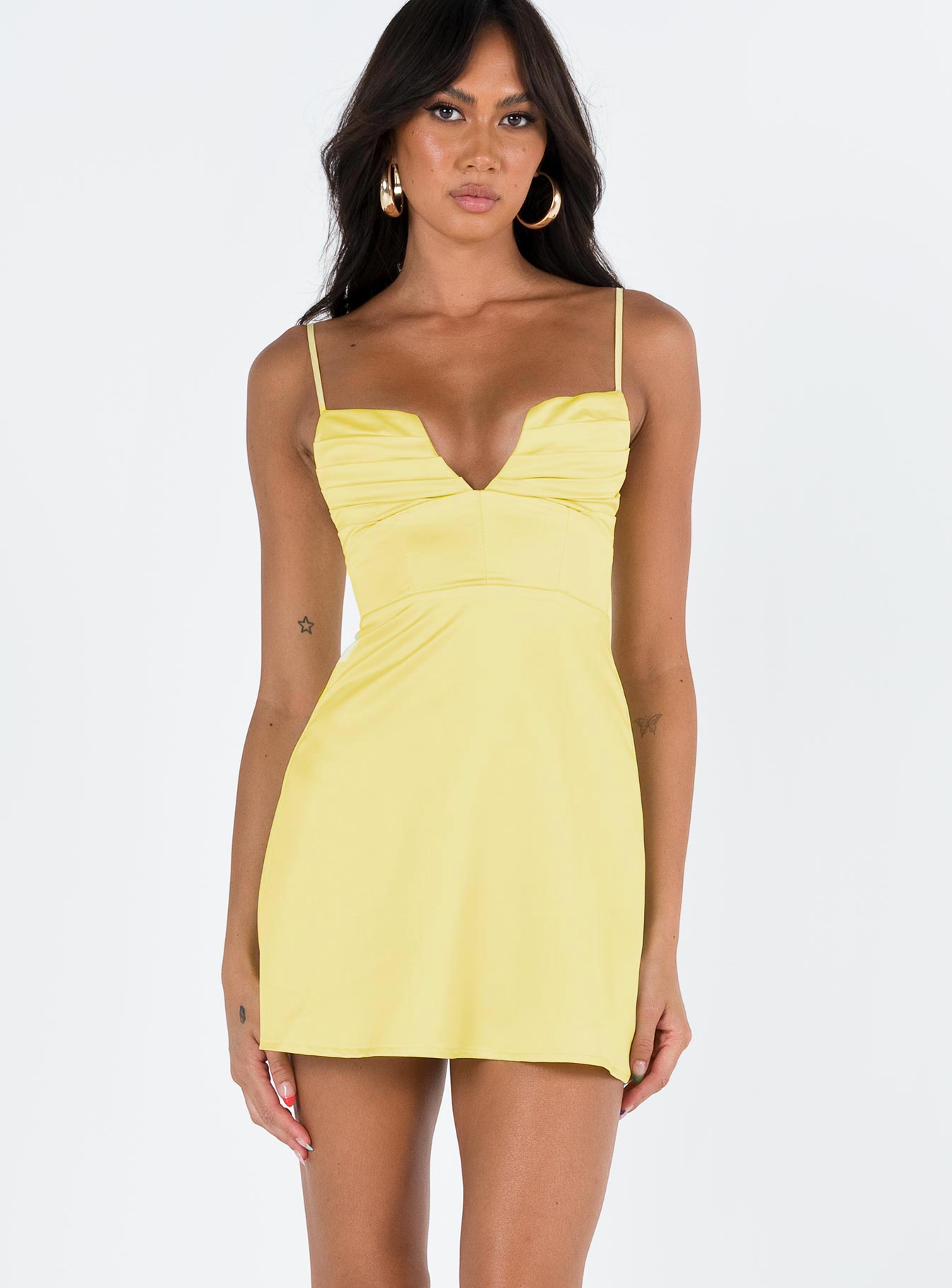 Della Mini Dress Butter Yellow-Oh Mollys