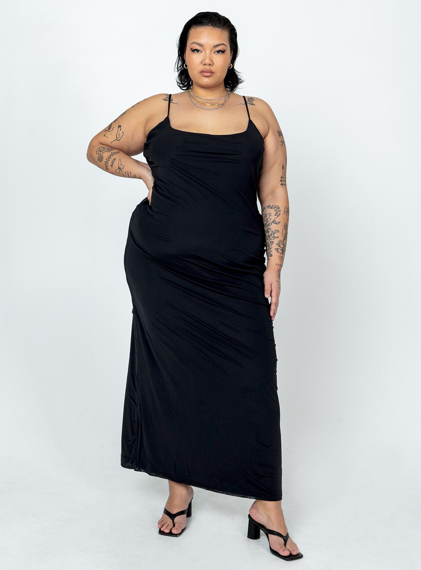 Knox Maxi Dress Black Curve-Oh Mollys