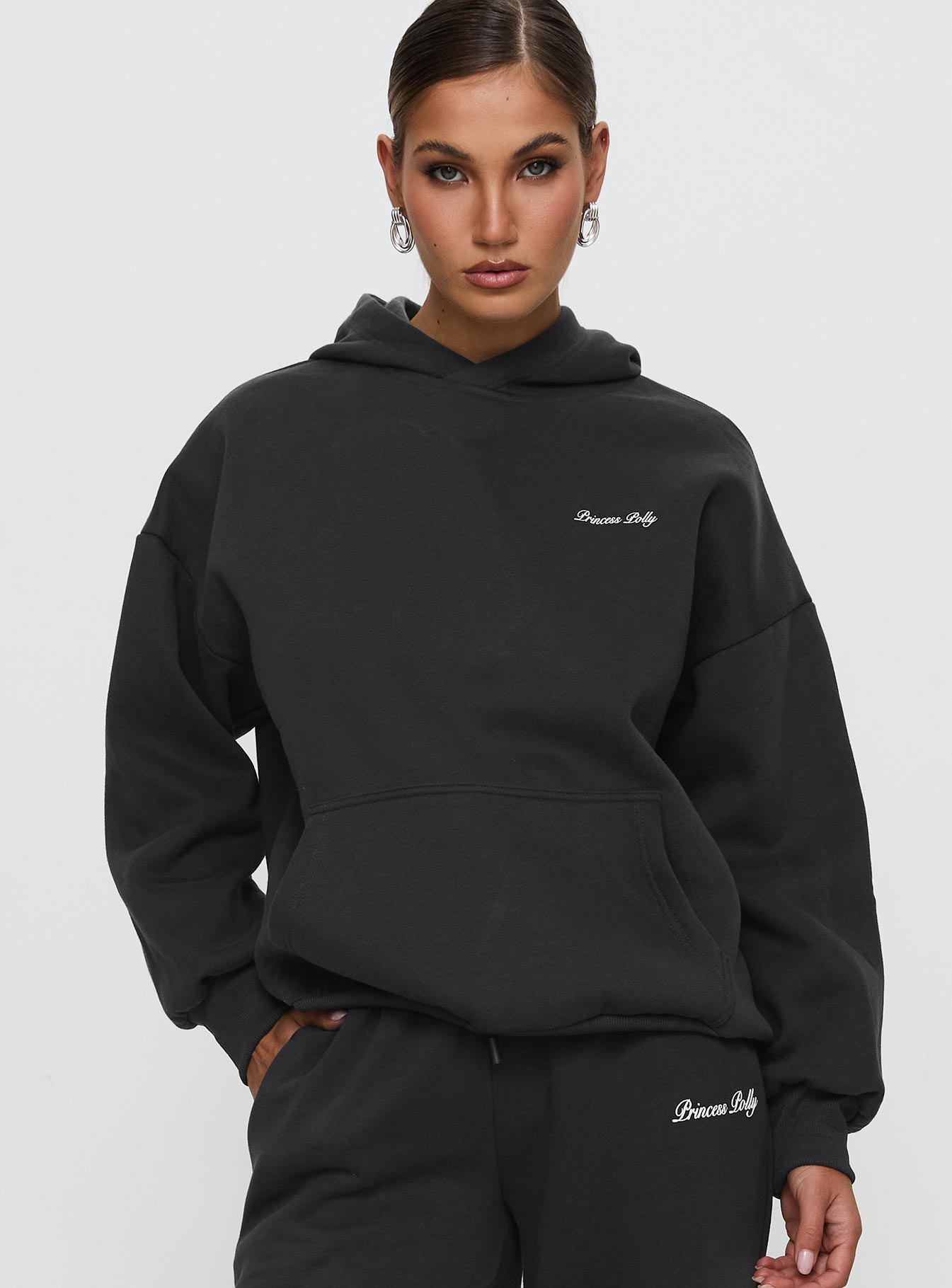 Oh Mollys Hooded Sweatshirt Bubble Script Grey-Oh Mollys