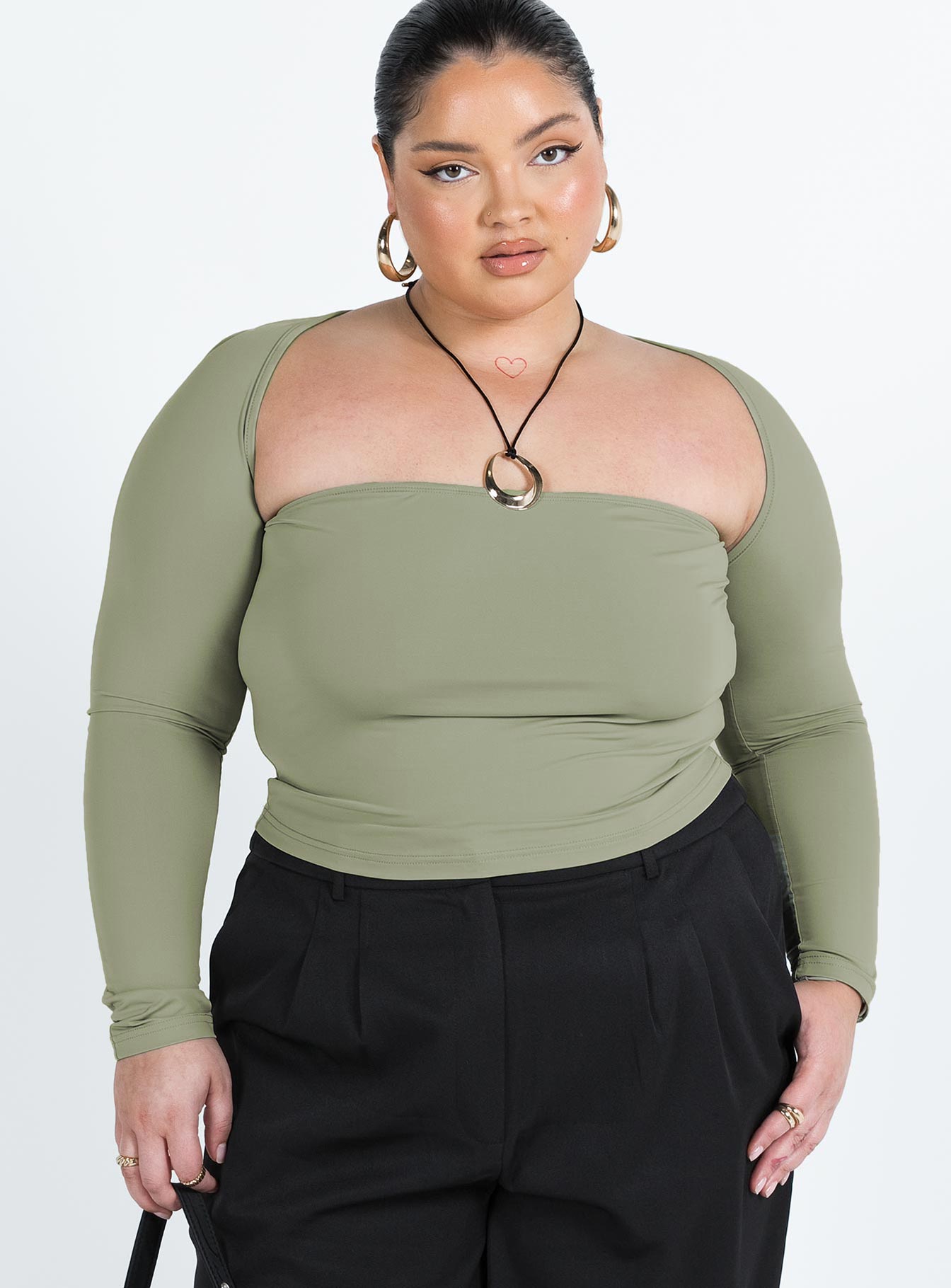 Moran Two Piece Bolero Top Sage Curve-Oh Mollys