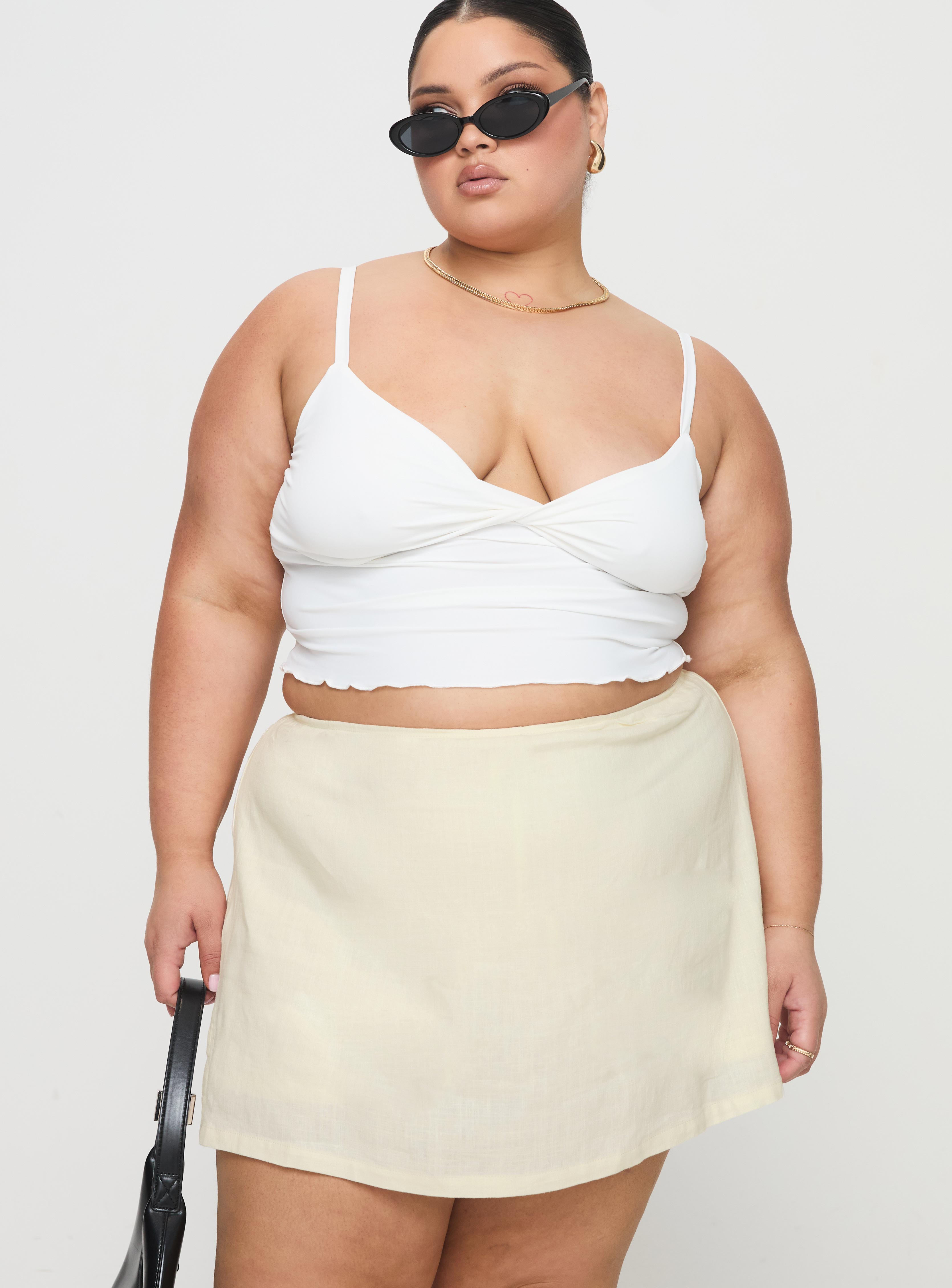 Gigi Skort Linen Cream Curve-Oh Mollys