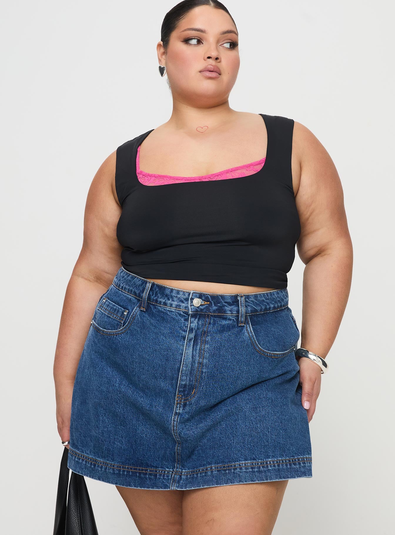 Gazelle Denim Skort Mid Wash Curve-Oh Mollys