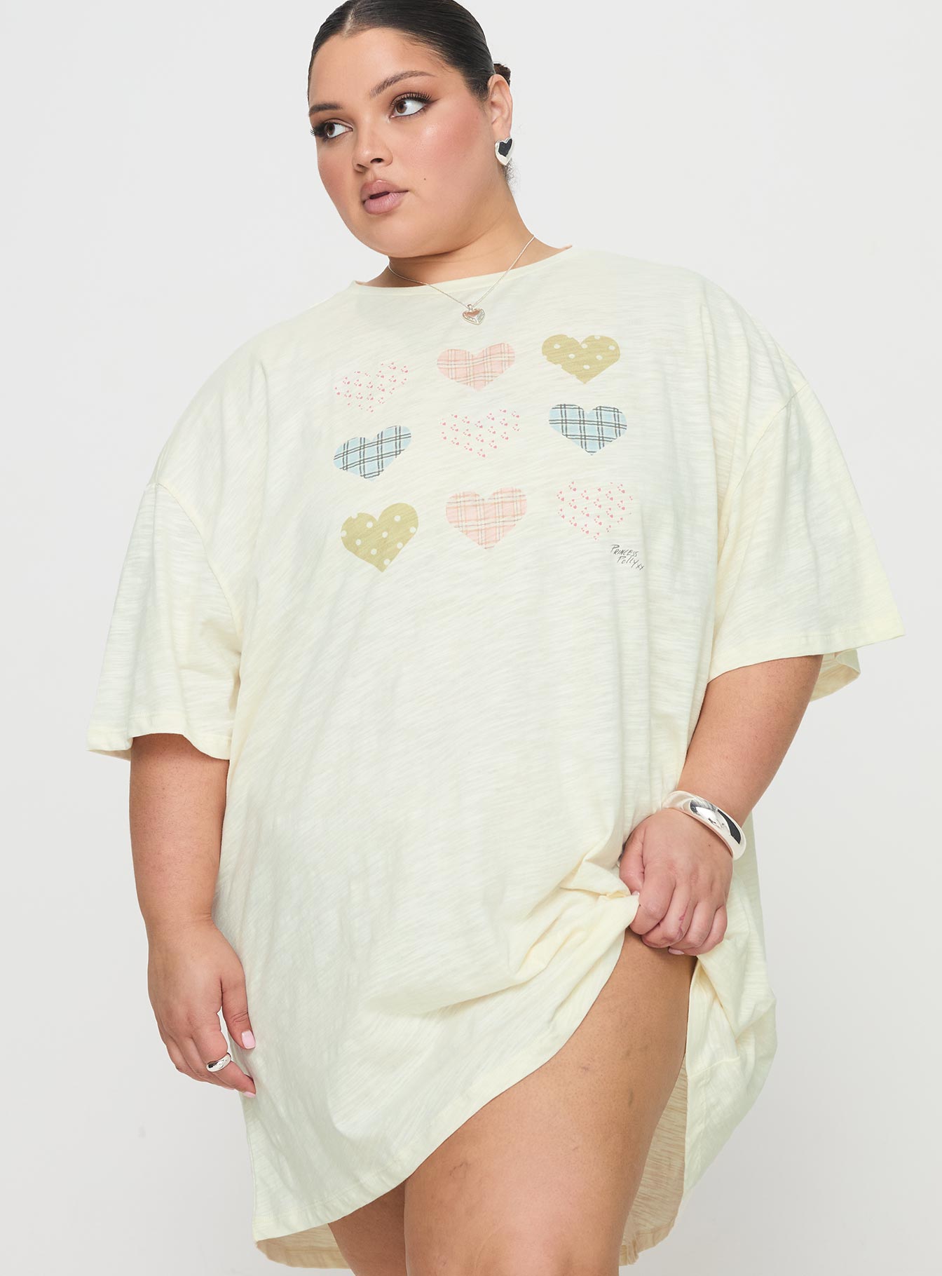 Heart Strong Nightie Sleep Dress Multi Curve-Oh Mollys