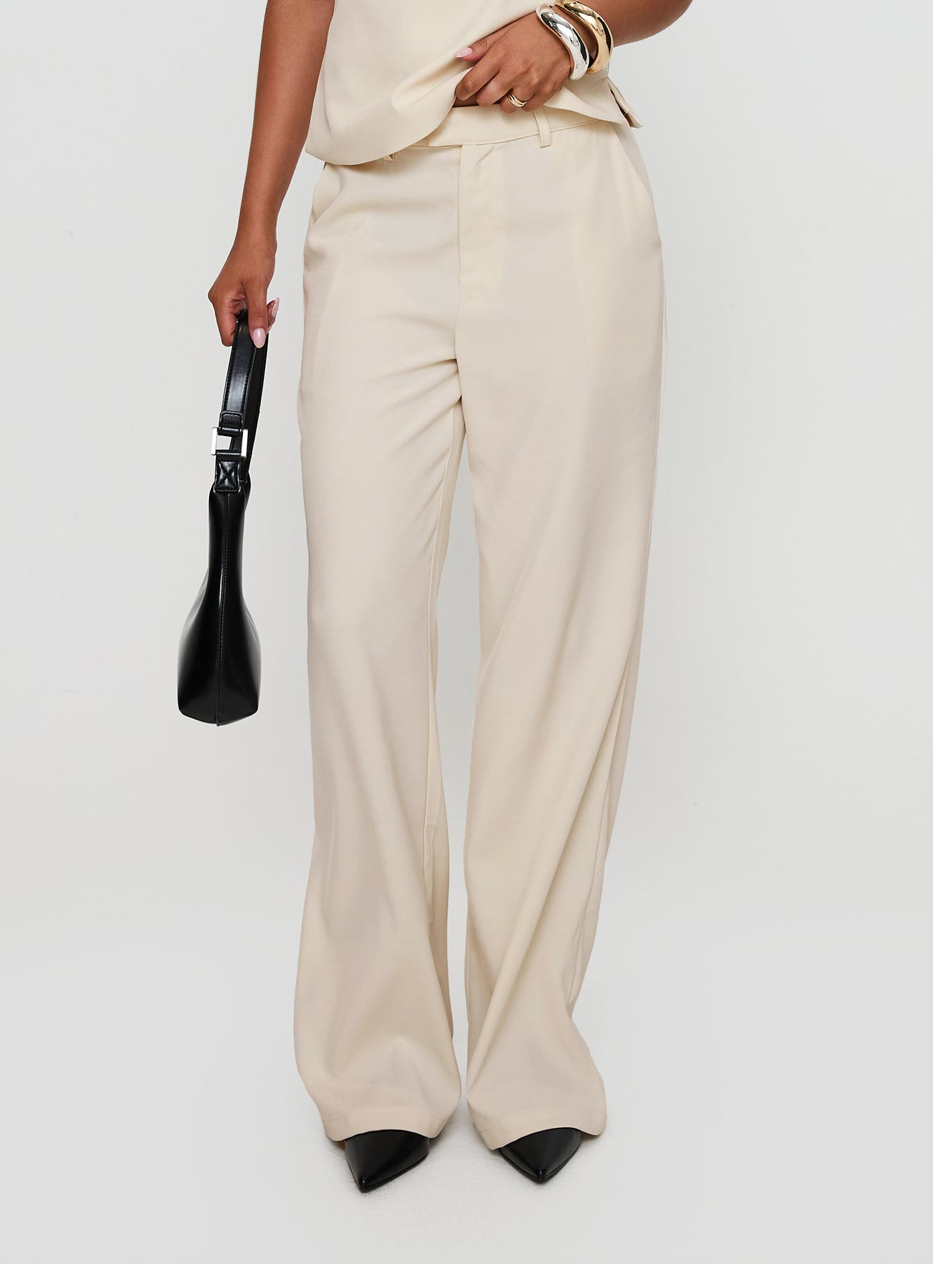 Irresistible Wide Leg Pant Cream-Oh Mollys