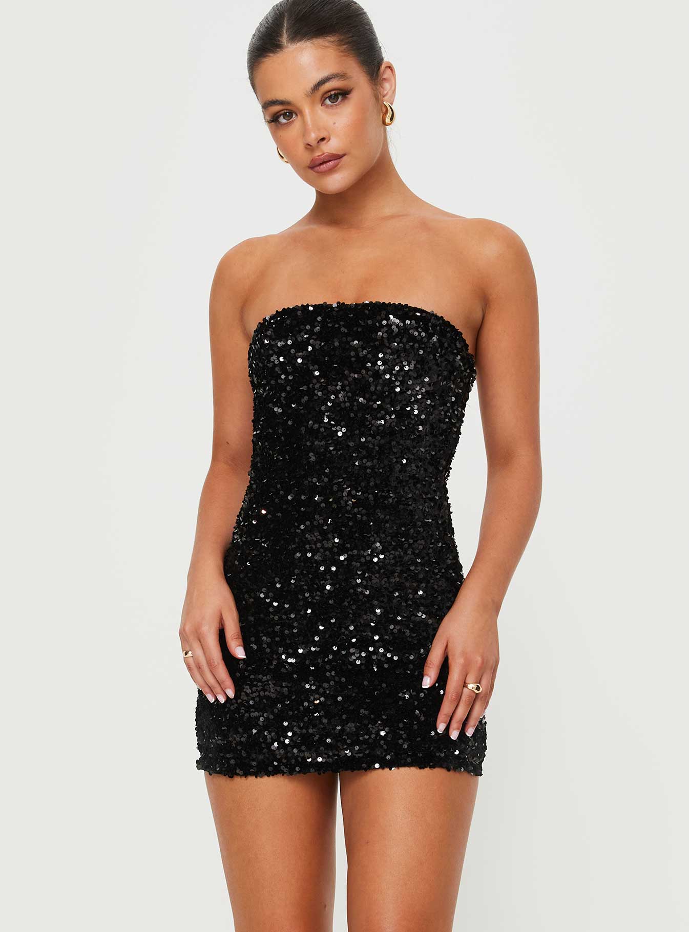 Eldoni Strapless Mini Dress Black-Oh Mollys