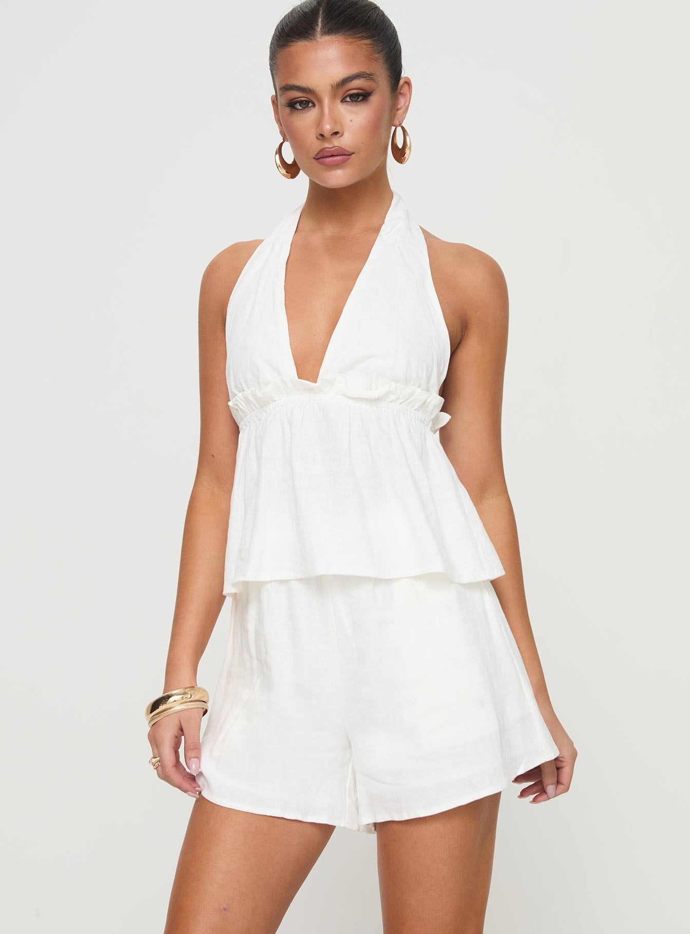 Ease Linen Blend Set White-Oh Mollys