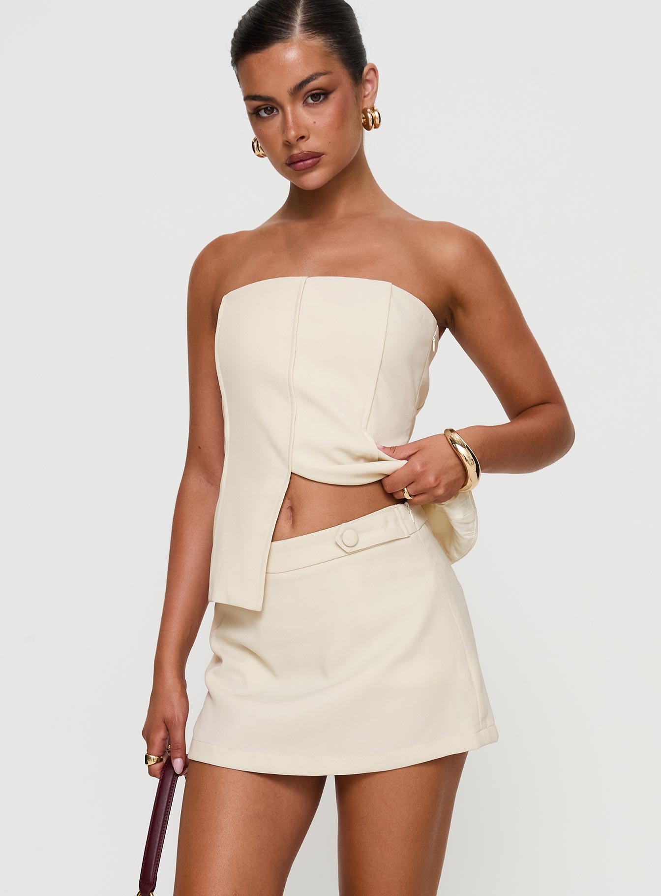 Full Disclosure Skort Cream-Oh Mollys