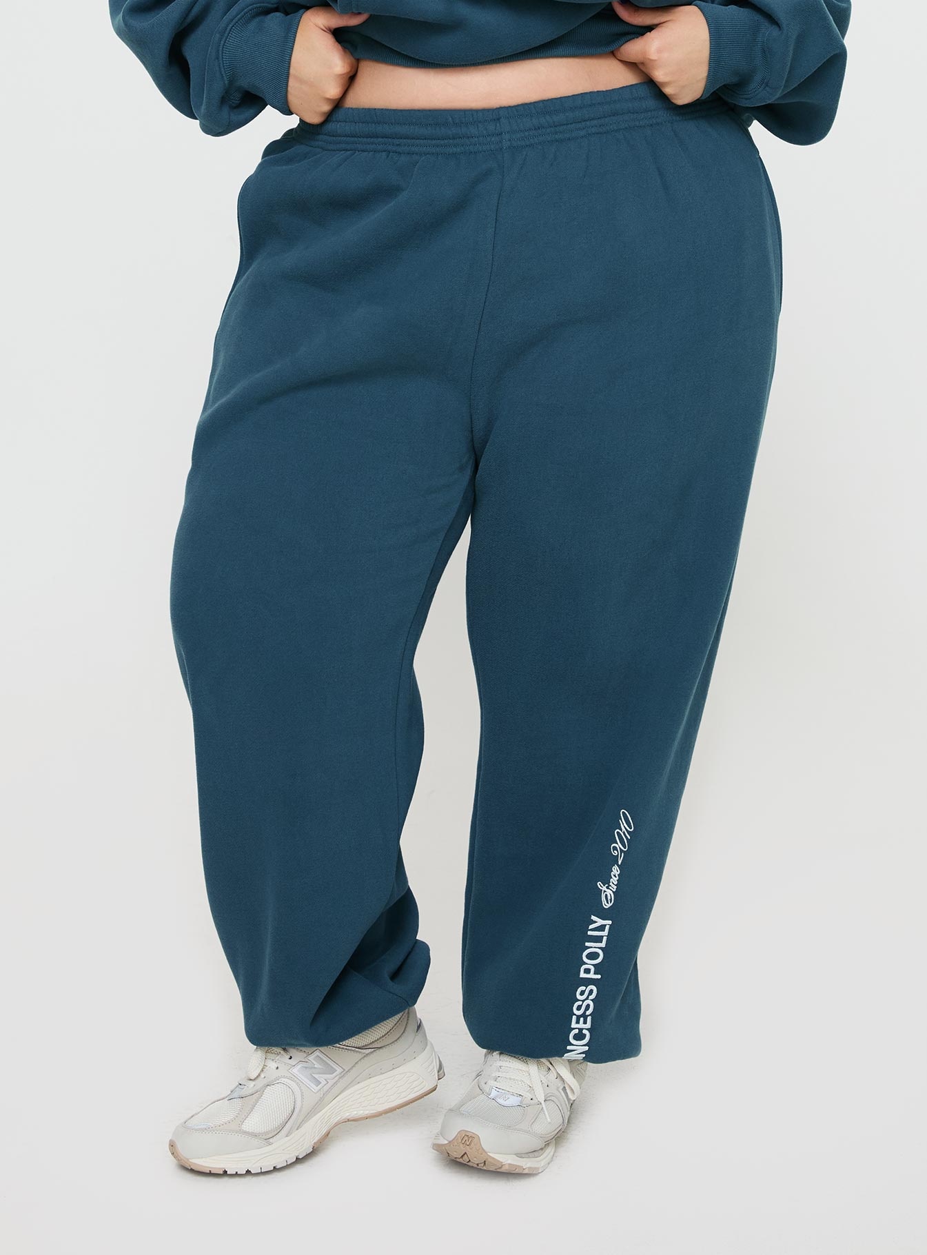 Oh Mollys Track Pants Block / Cursive Text Slate Curve-Oh Mollys