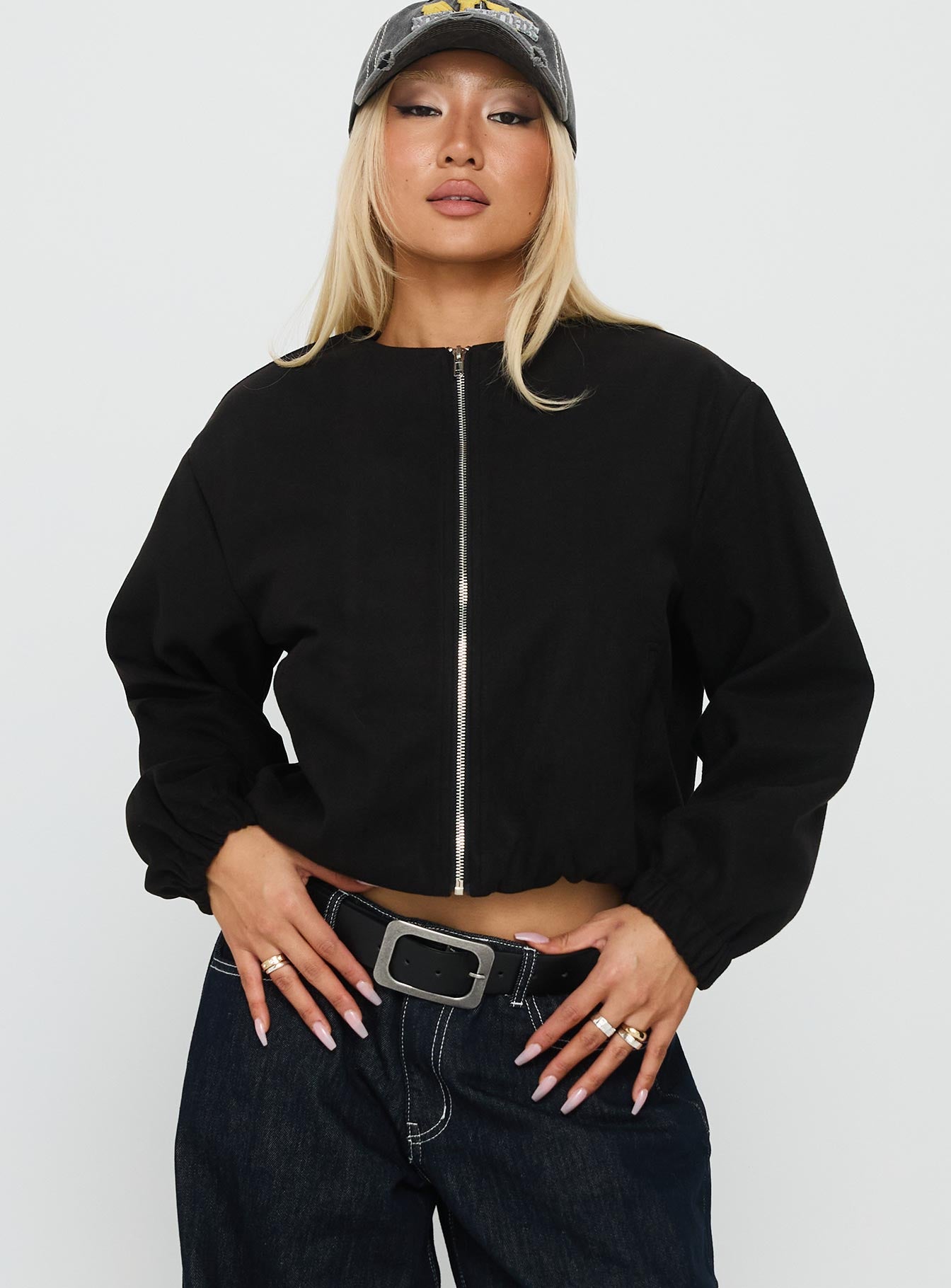 Grasp Bomber Jacket Black-Oh Mollys