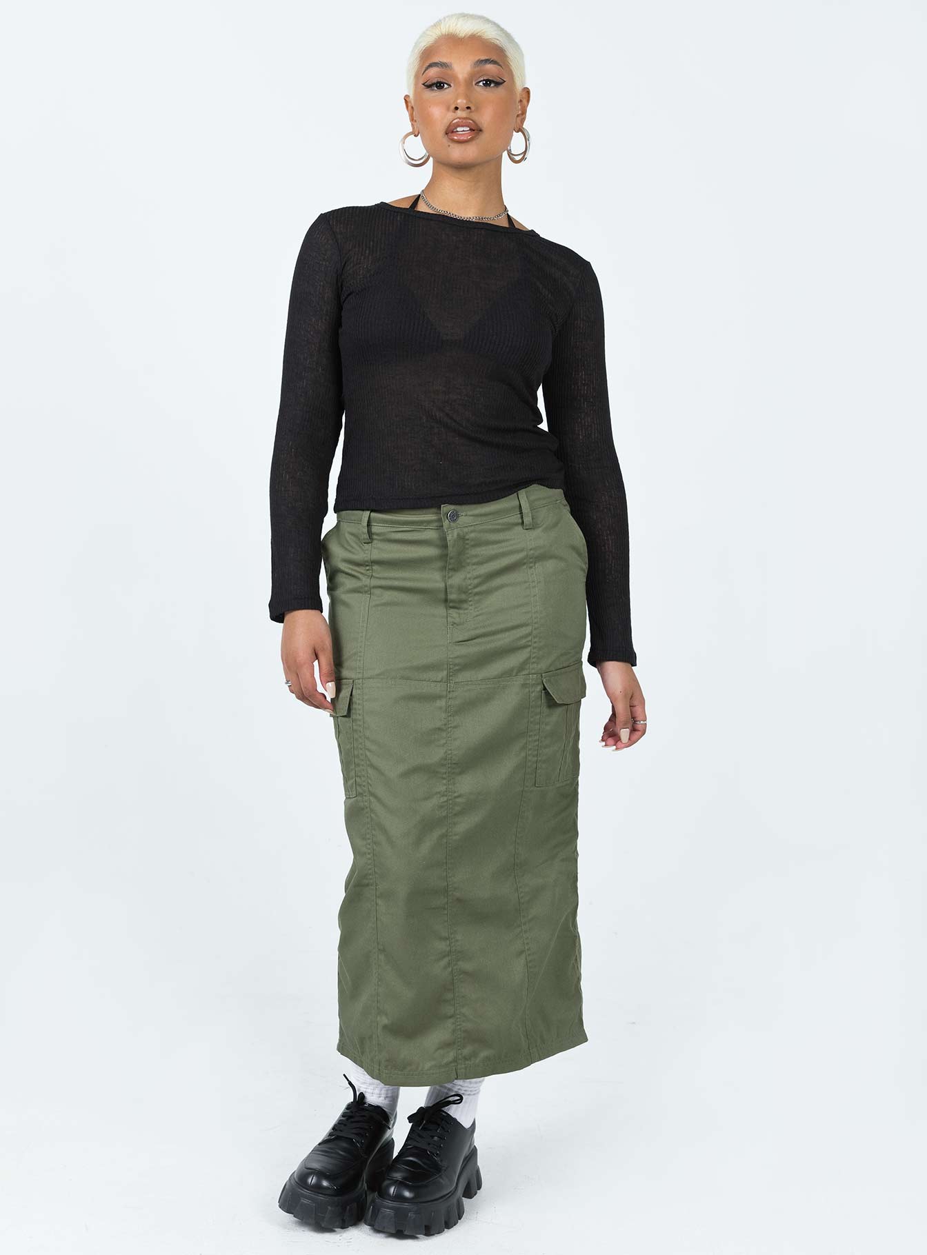 Motel Widya Skirt Dark Olive-Oh Mollys