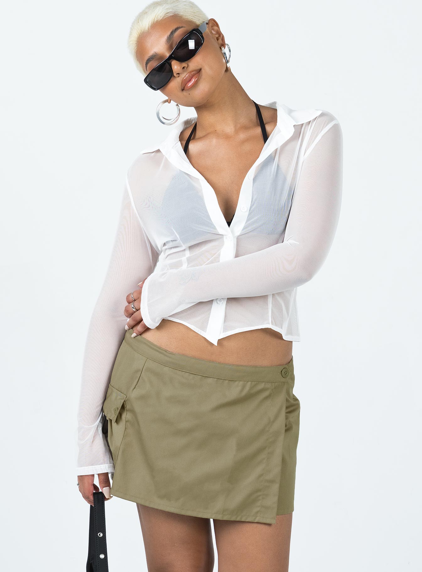 Motel Zephyr Skirt Taupe-Oh Mollys