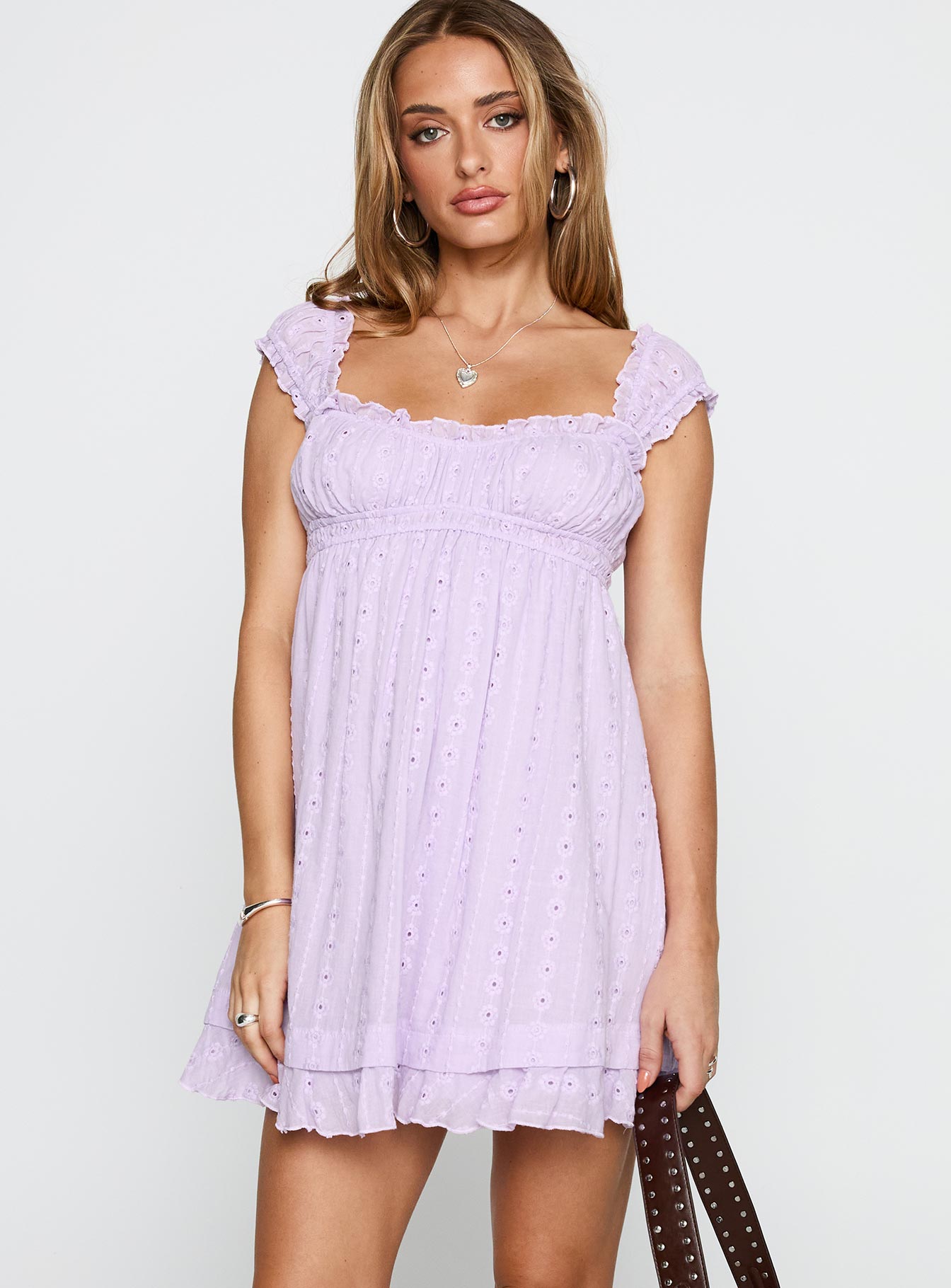 Carlita Mini Dress Lilac-Oh Mollys