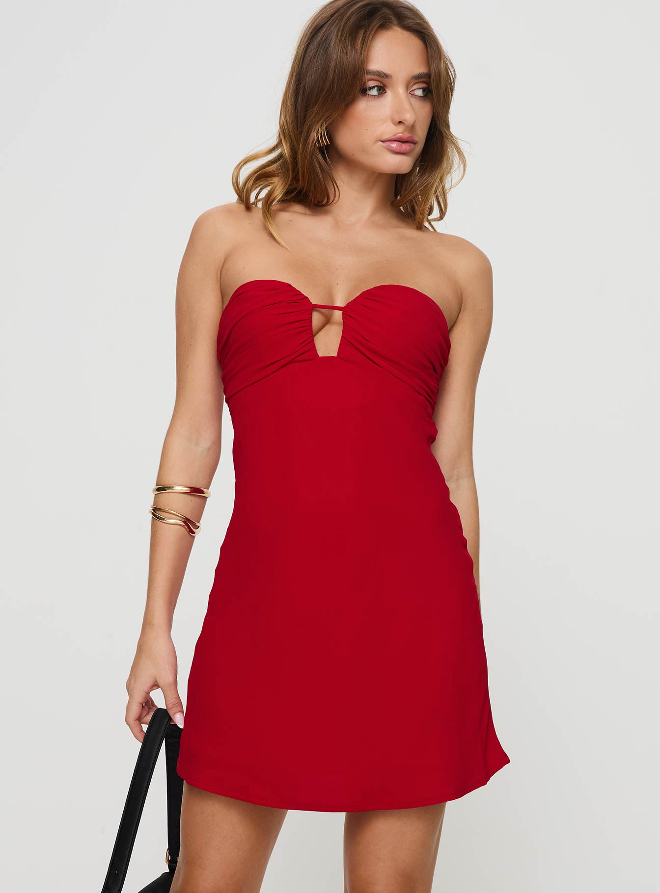 Cyprian Mini Dress Red-Oh Mollys