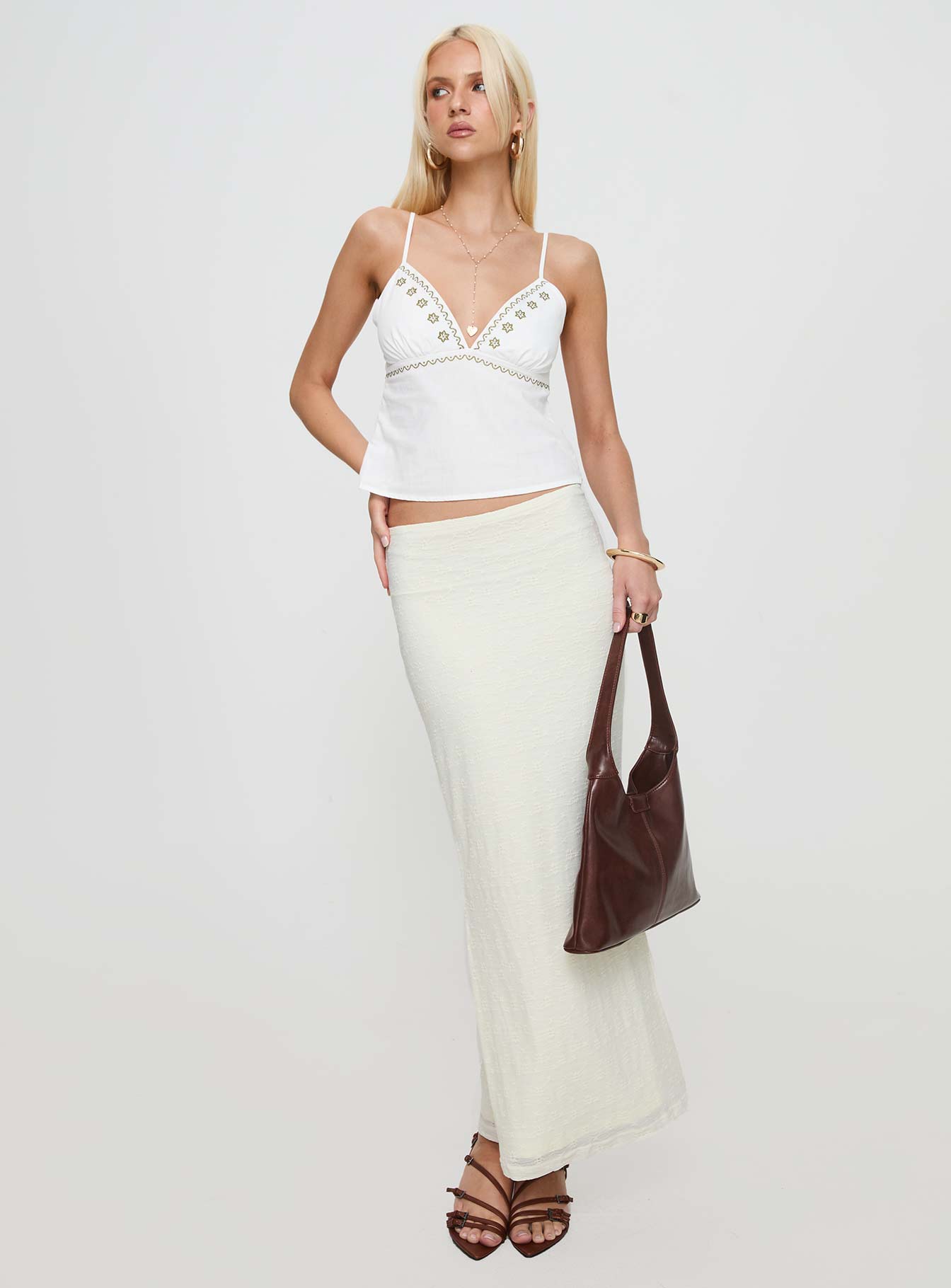 Love Like Yours Lace Maxi Skirt Cream-Oh Mollys