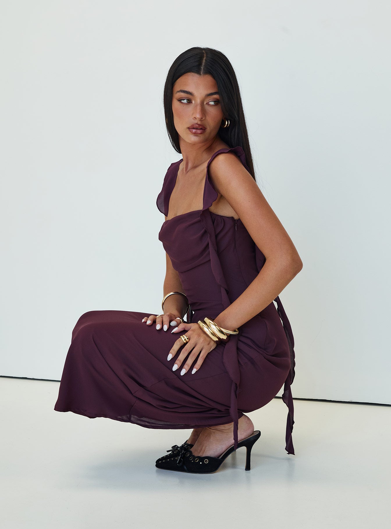 Lanai Maxi Dress Plum Petite-Oh Mollys