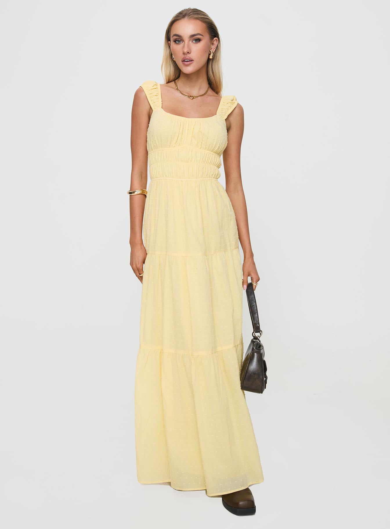 Skieler Maxi Dress Lemon-Oh Mollys