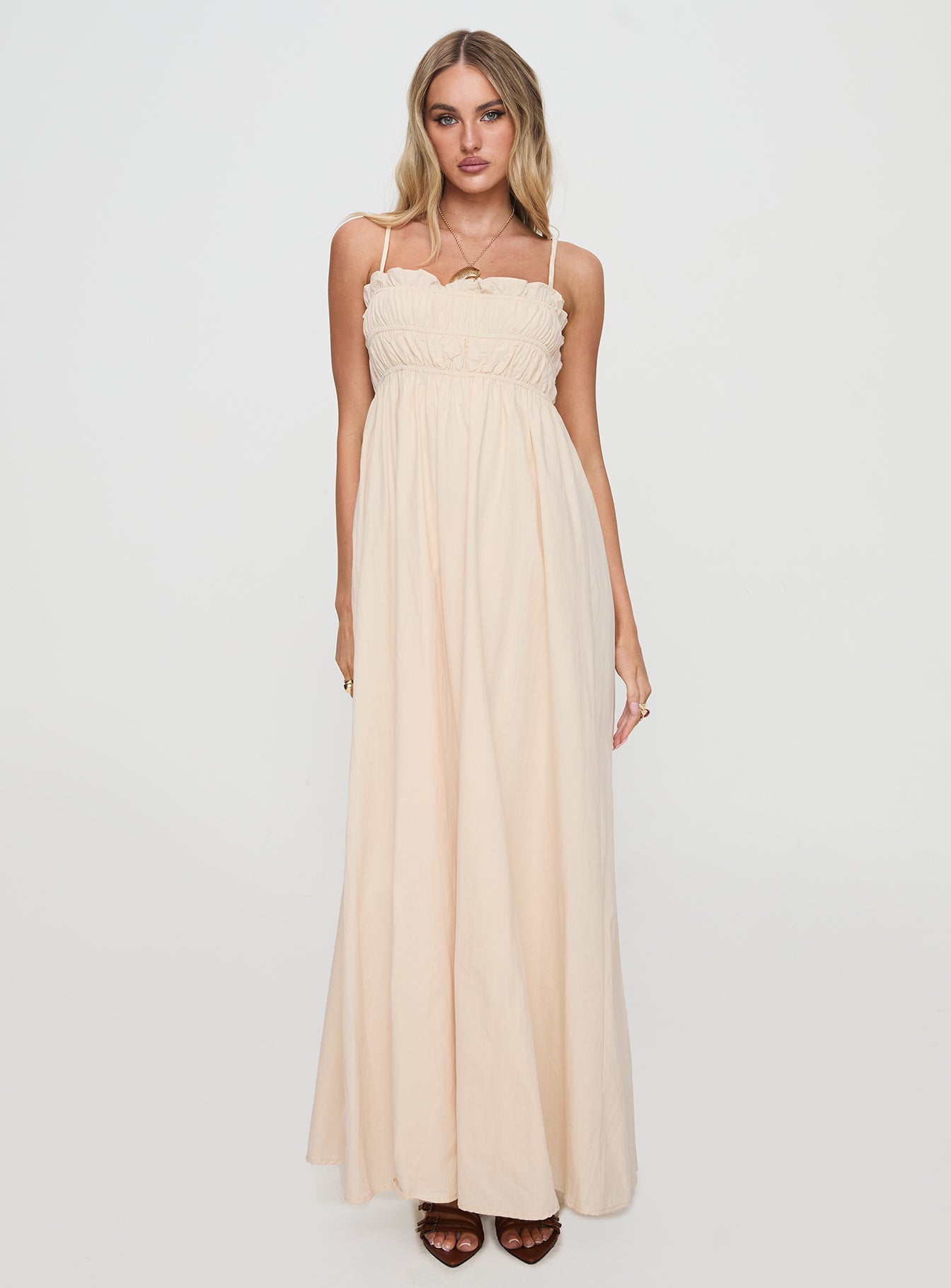 Love All Around Maxi Dress Cream-Oh Mollys
