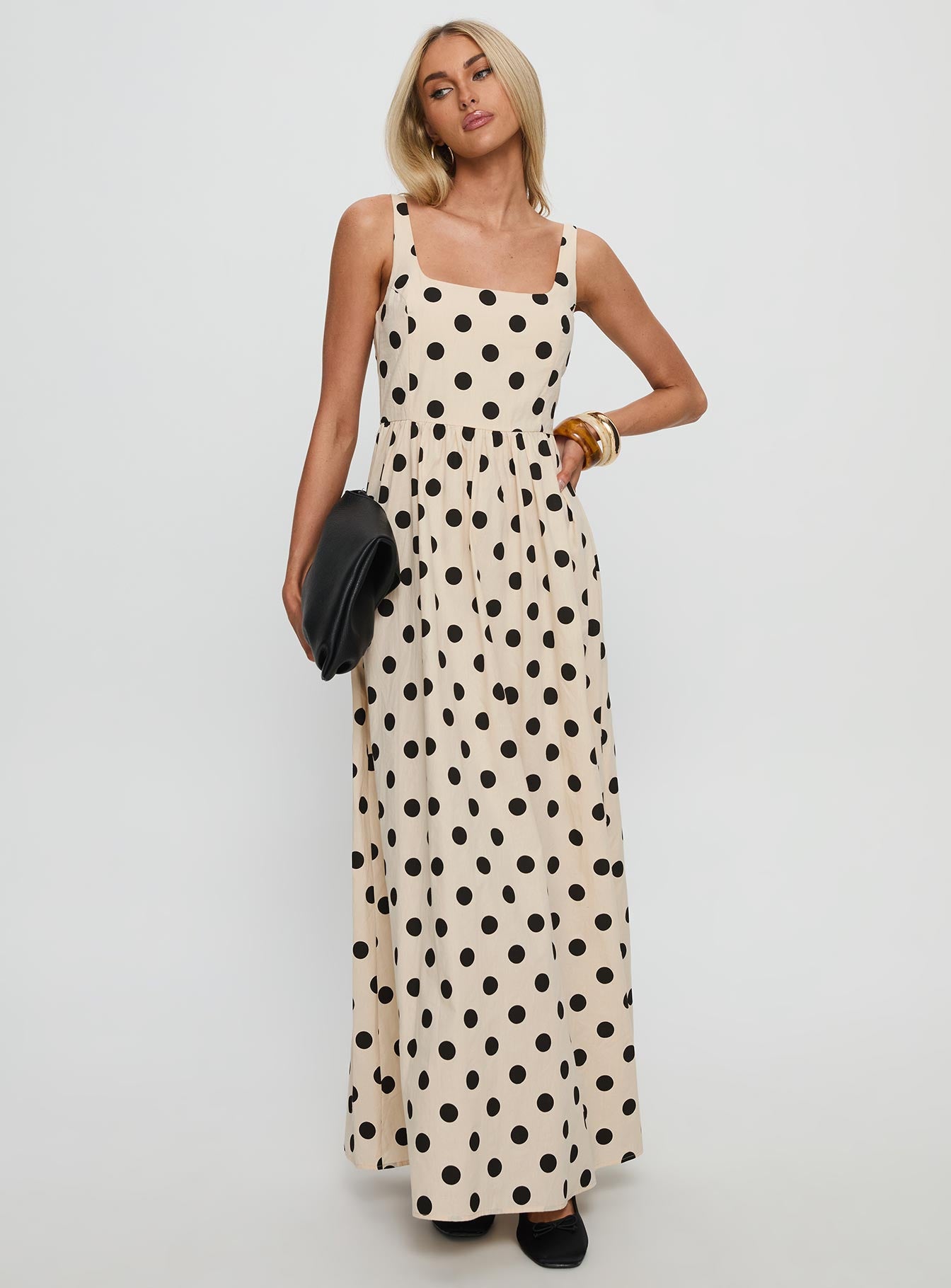 Cartmel Maxi Dress Cream / Polka Dot-Oh Mollys
