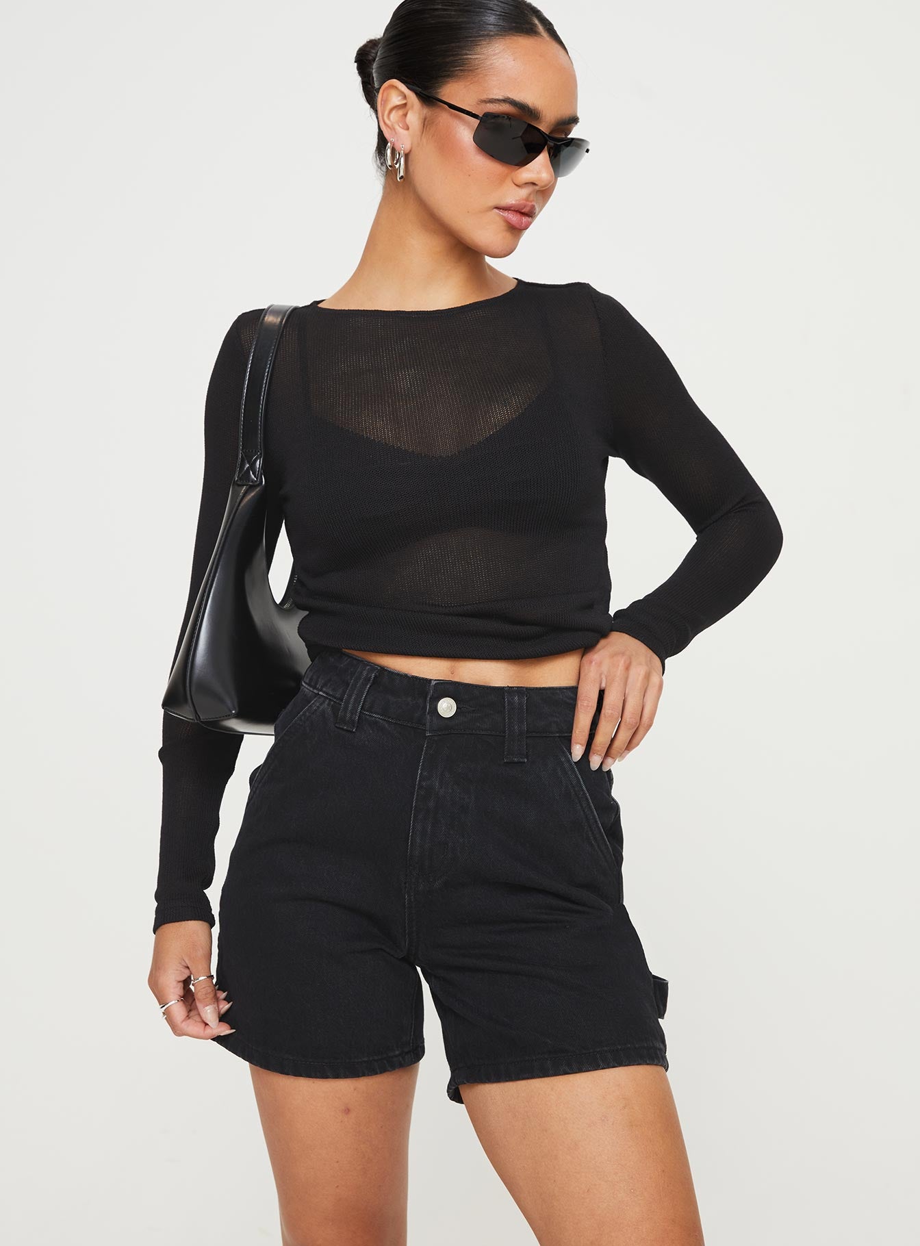 Lou Carpenter Denim Shorts Black-Oh Mollys