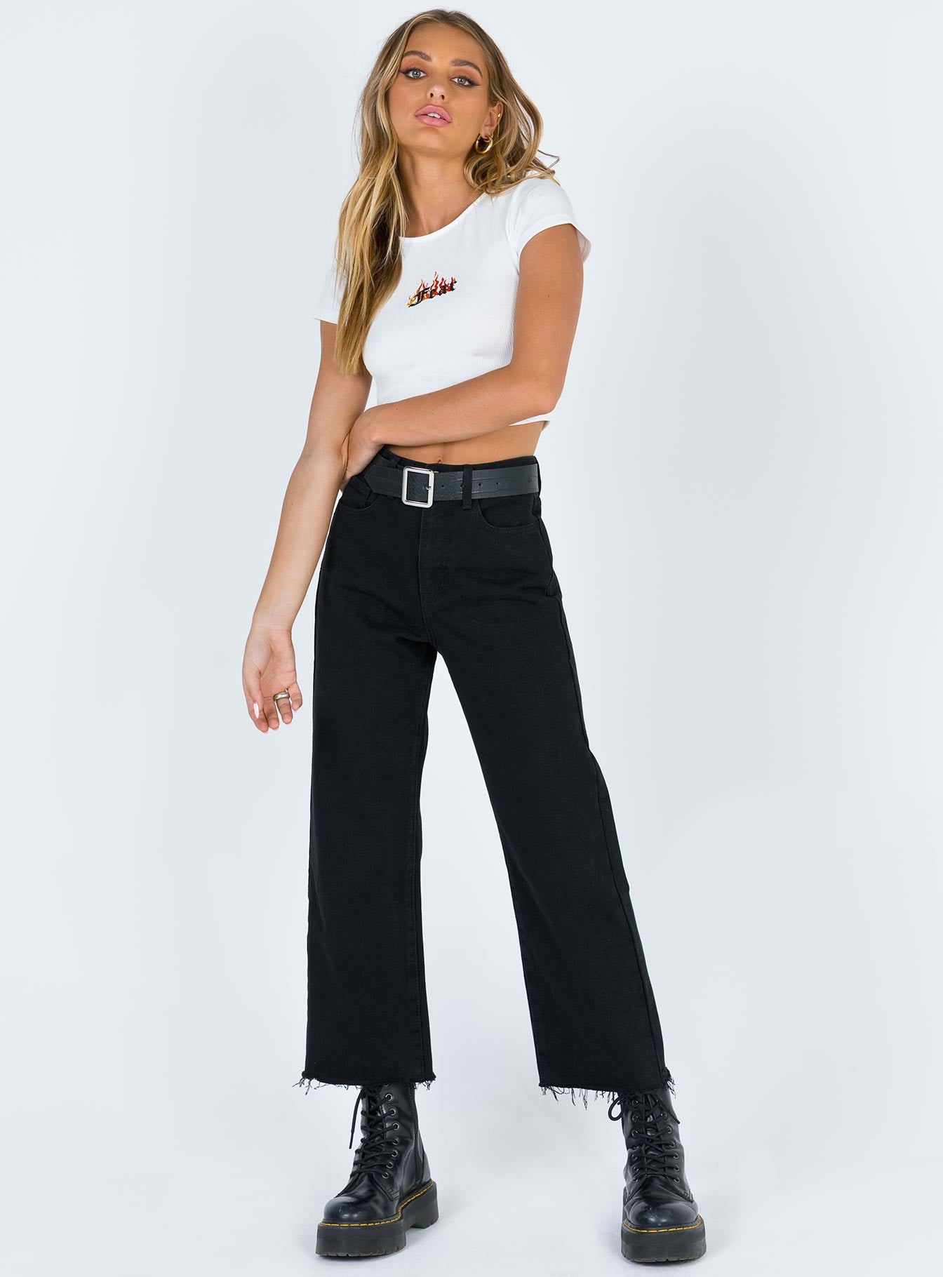 Ruby Cropped Jean Black Denim-Oh Mollys