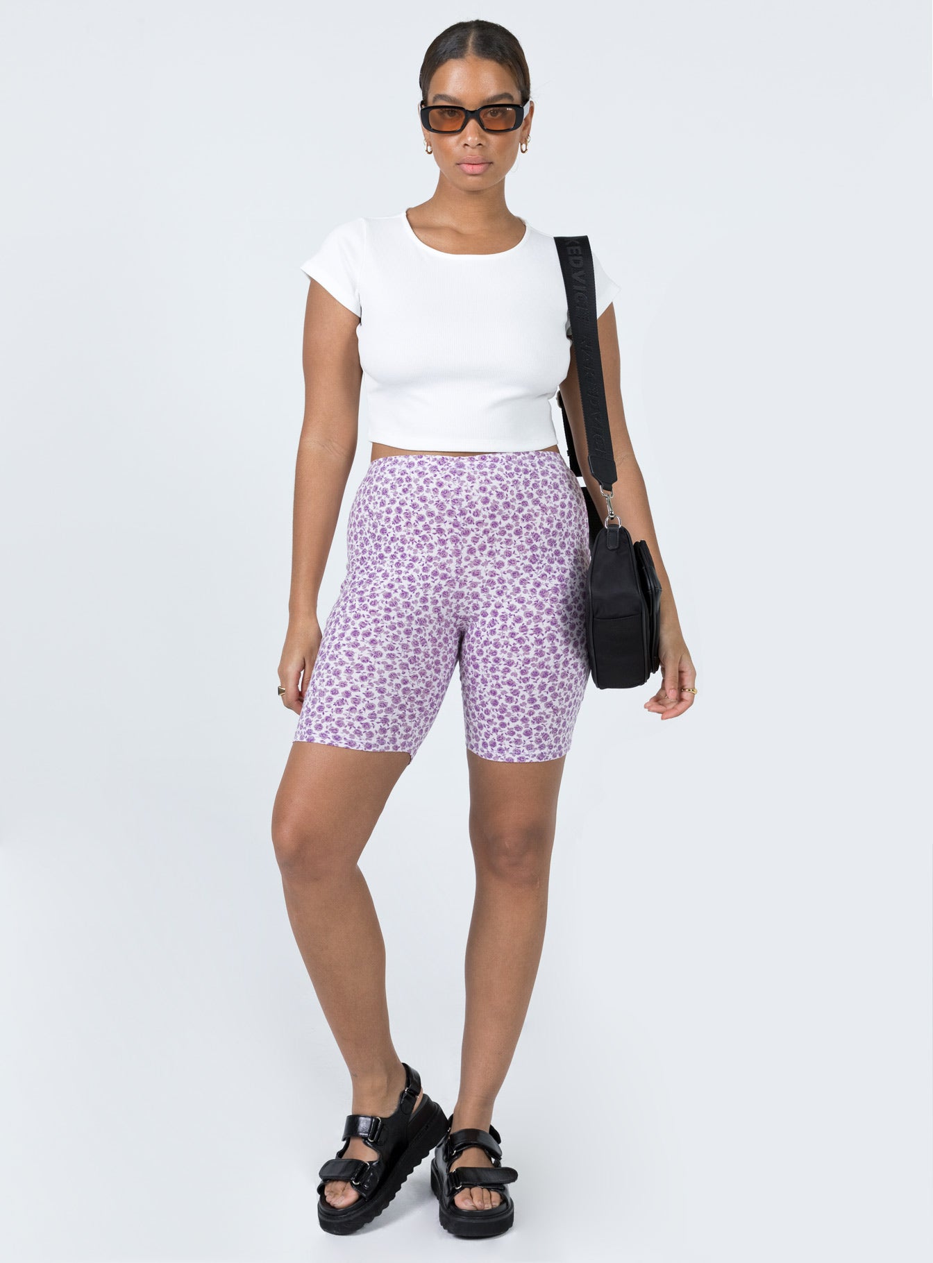 Motel Cycle Short Ditsy Rose Lilac-Oh Mollys