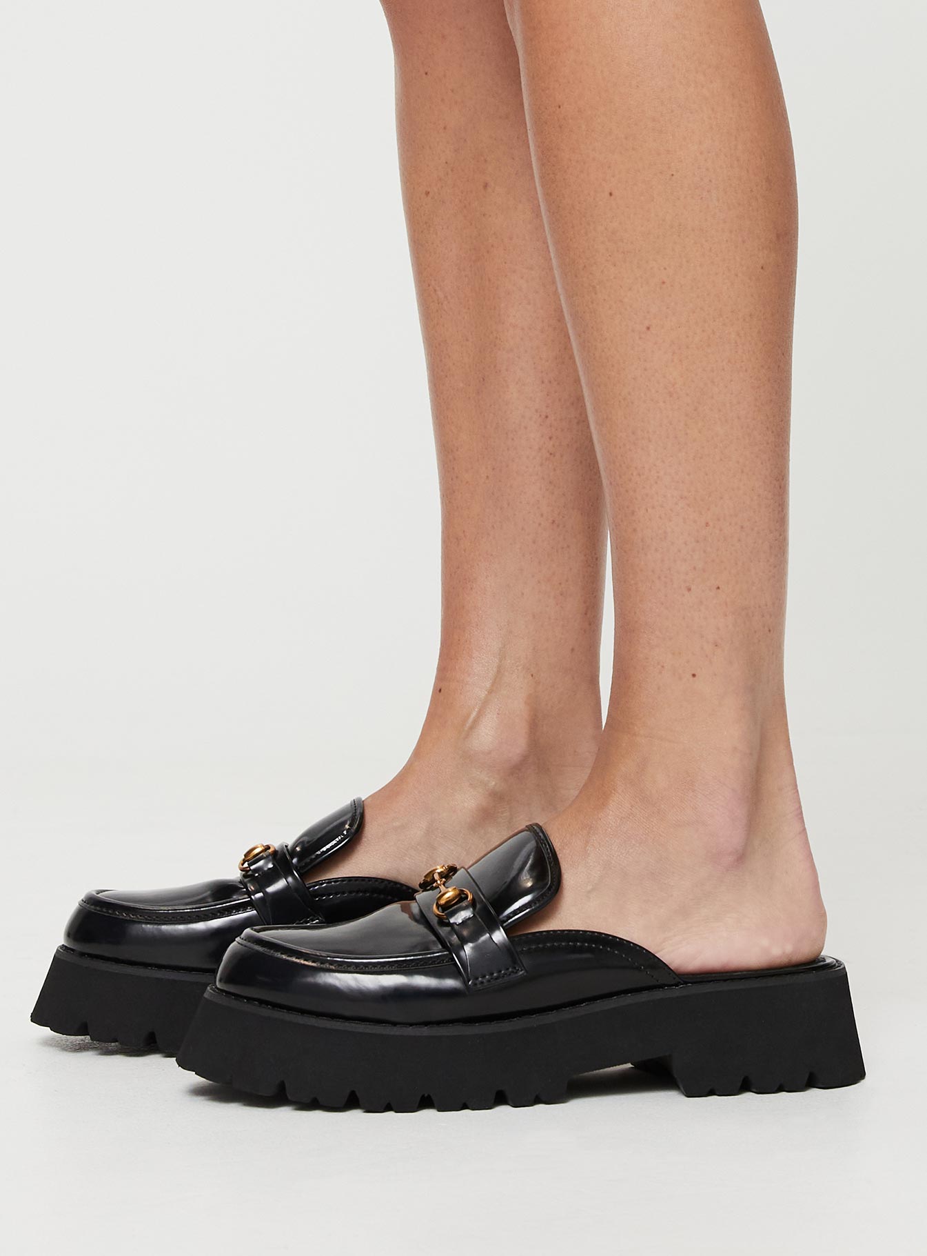 Lidia Mule Loafers Black-Oh Mollys